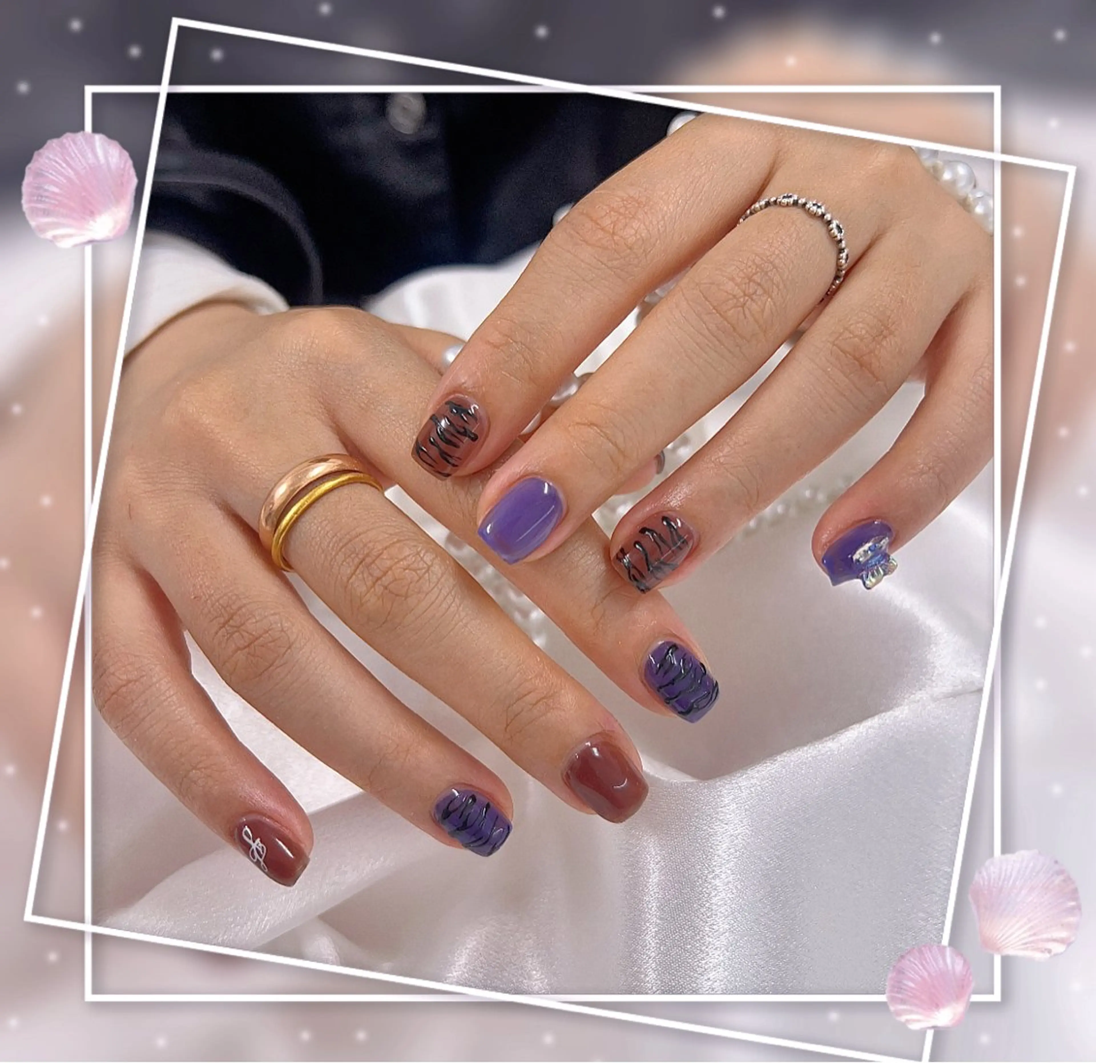 ネイル グラデーション キラキラネイル 韓国ネイル マグネットネイル ピンク Chill Nailsalonのネイルデザイン