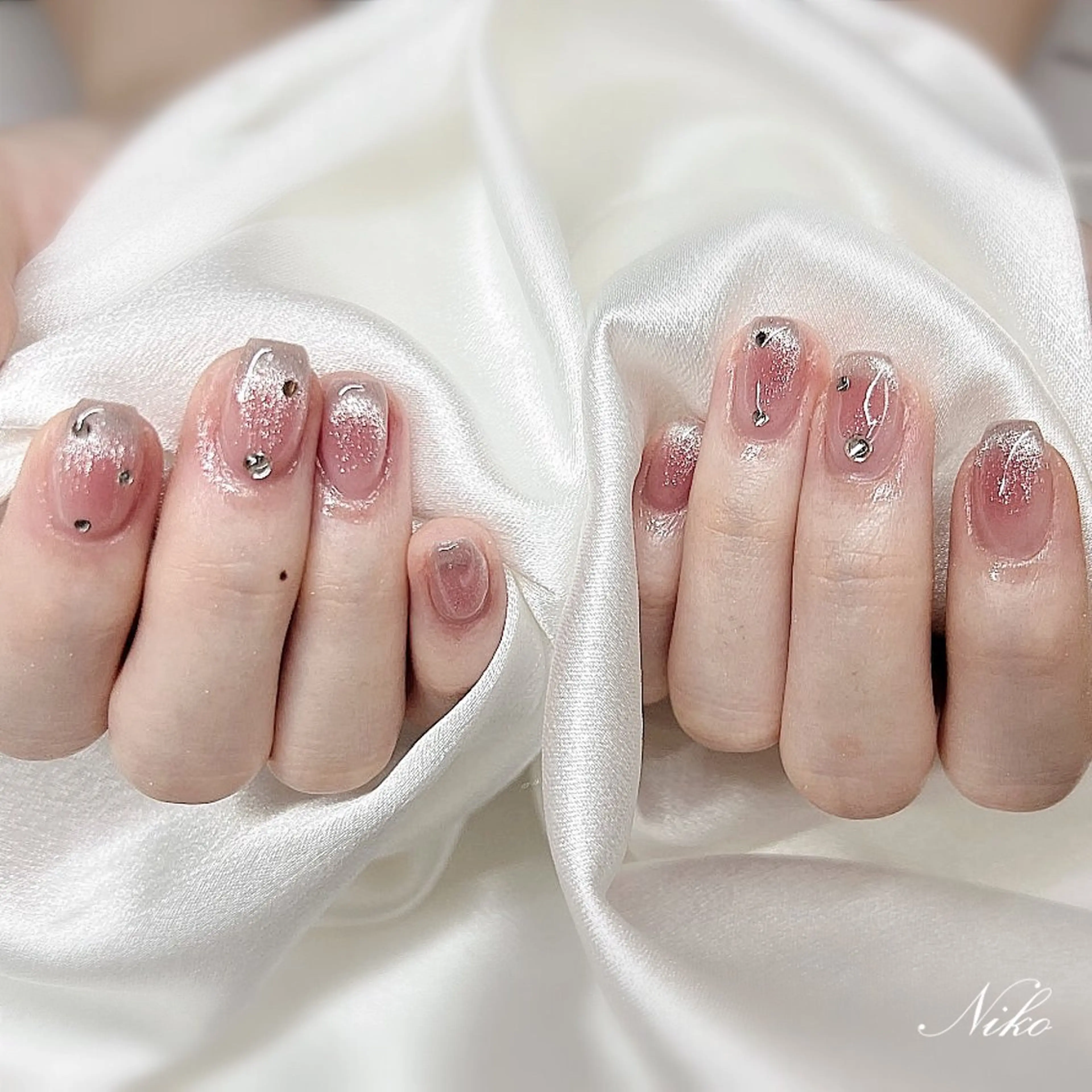 ネイル チークネイル 長さ出し フラッシュネイル フットネイル フレンチネイル Niko nailサロンのネイルデザイン