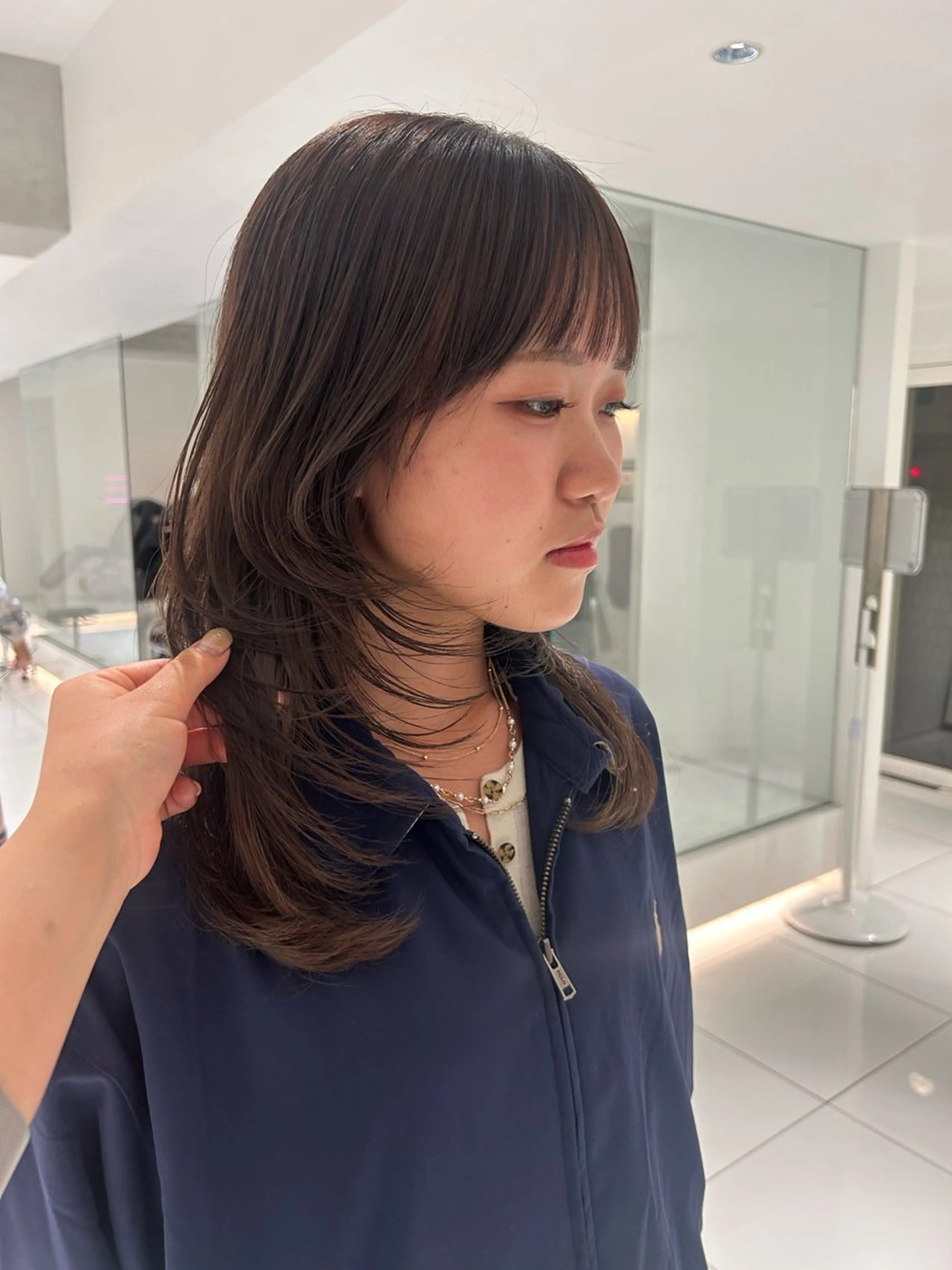 ロング カラー イルミナカラー レイヤーカット カット ヘアカラー MIKA/ボブ/ レイヤー/艶カラーのヘアスタイル