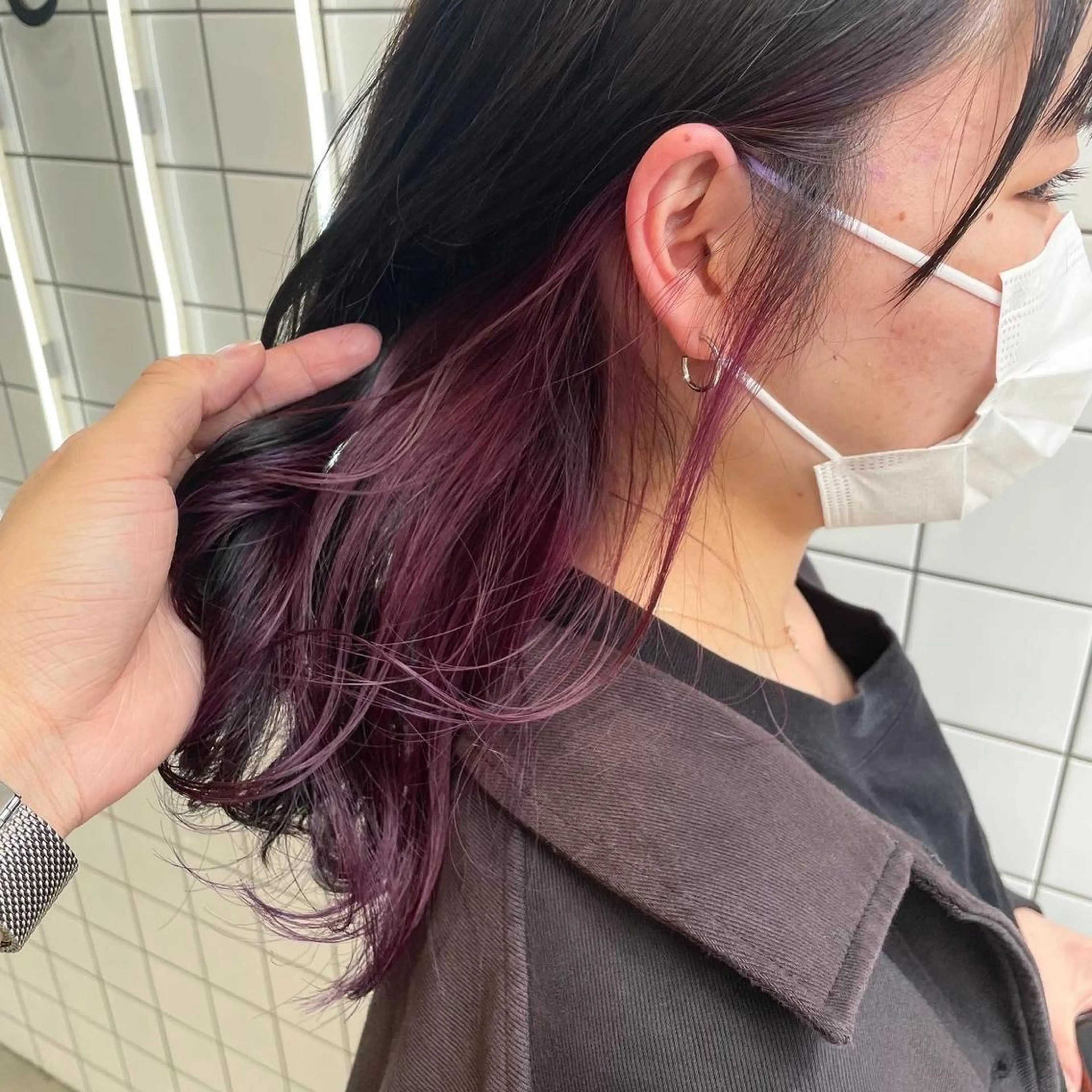 セミロング カラー 武井　弘希 ブリーチなしカラー✨のヘアスタイル