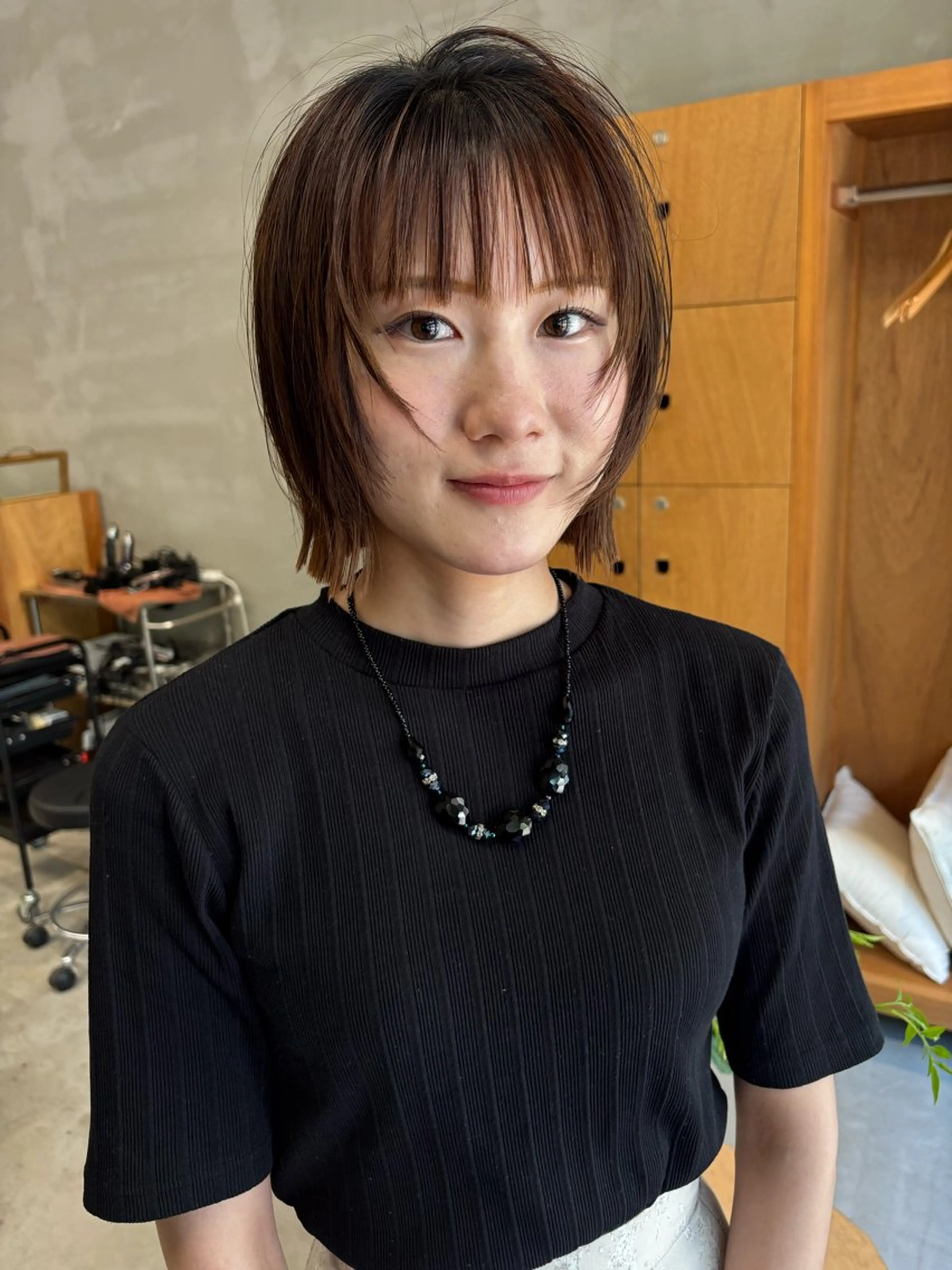 ミディアム カット 縮毛矯正 TAKE💫 ボブ.レイヤーのヘアスタイル