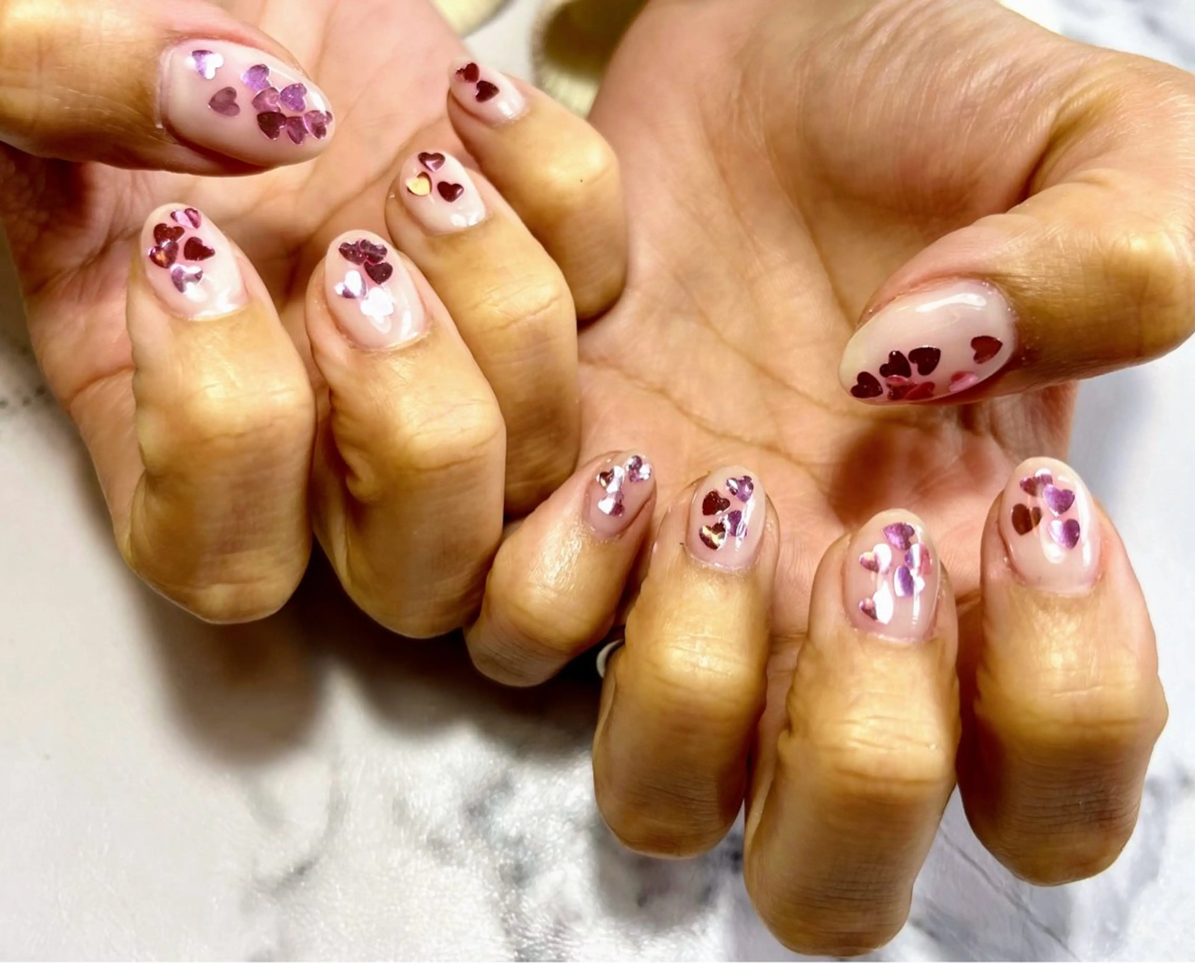ネイル ハート ハンドネイル JAM Orario Nailのネイルデザイン