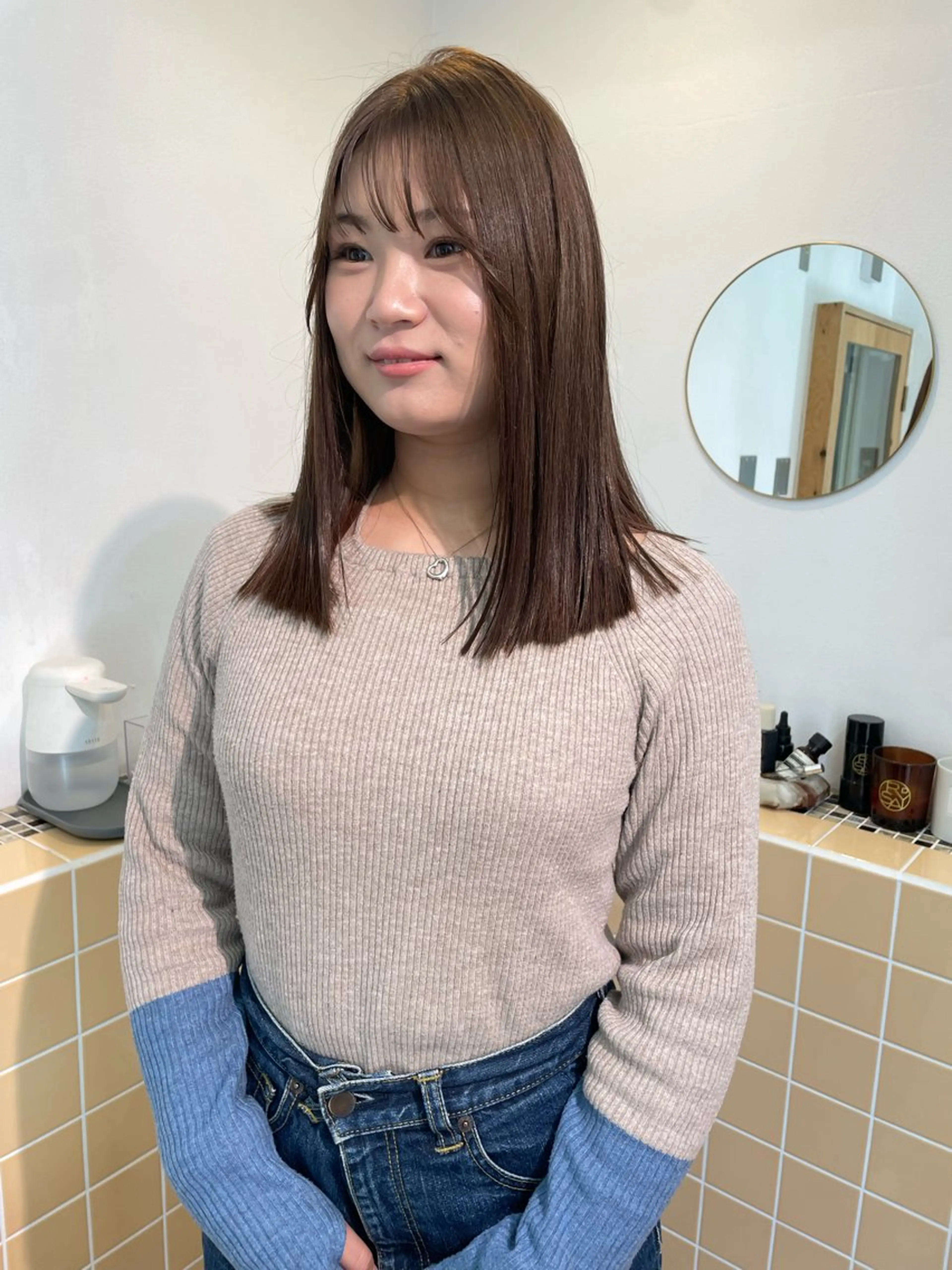 セミロング カラー ヘアカラー トリートメント sakura🌸 レイヤー/nelkeのヘアスタイル