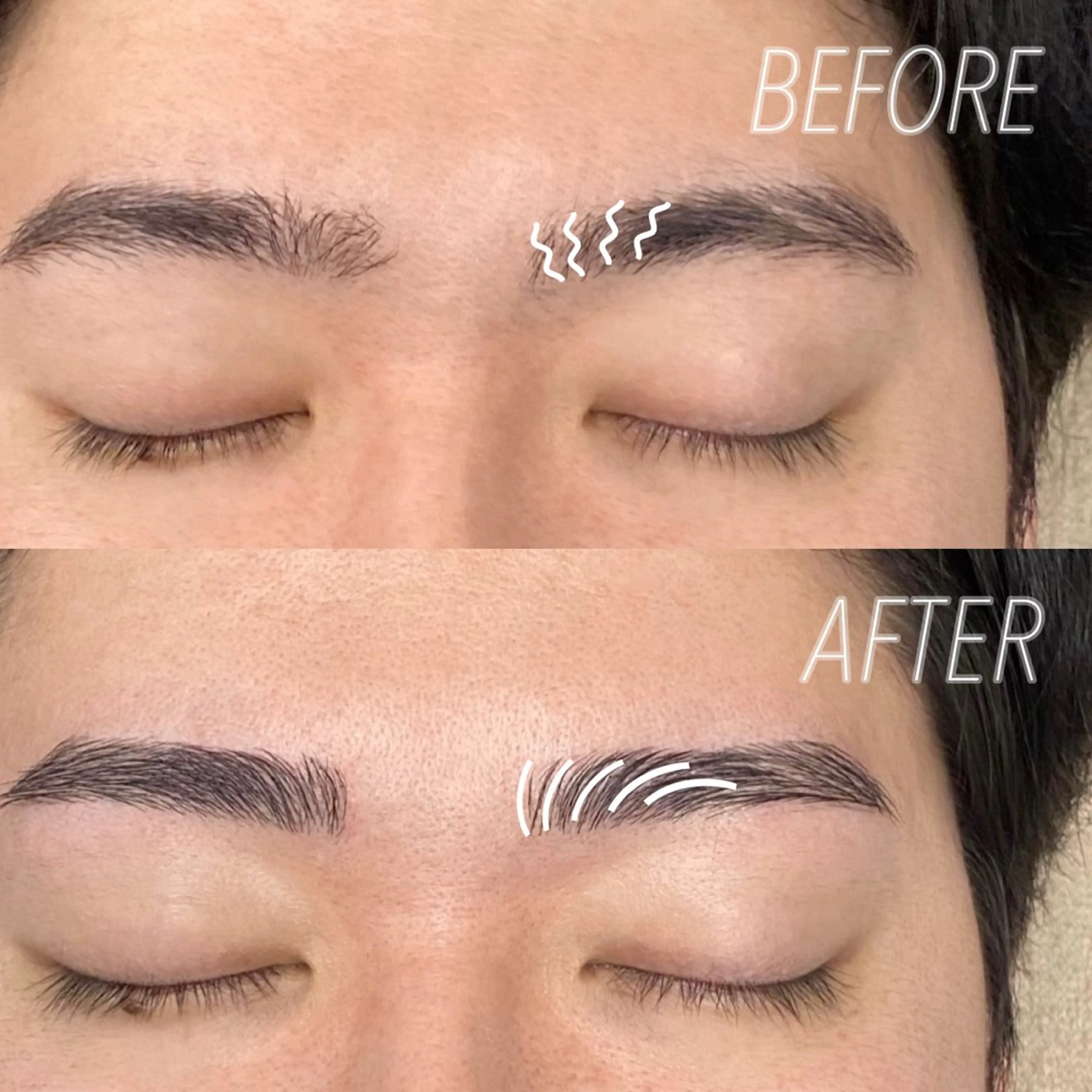 【平日限定】メンズ眉毛WAX ×間引き× 眉毛パーマ【骨格を活かしたデザイン】の写真