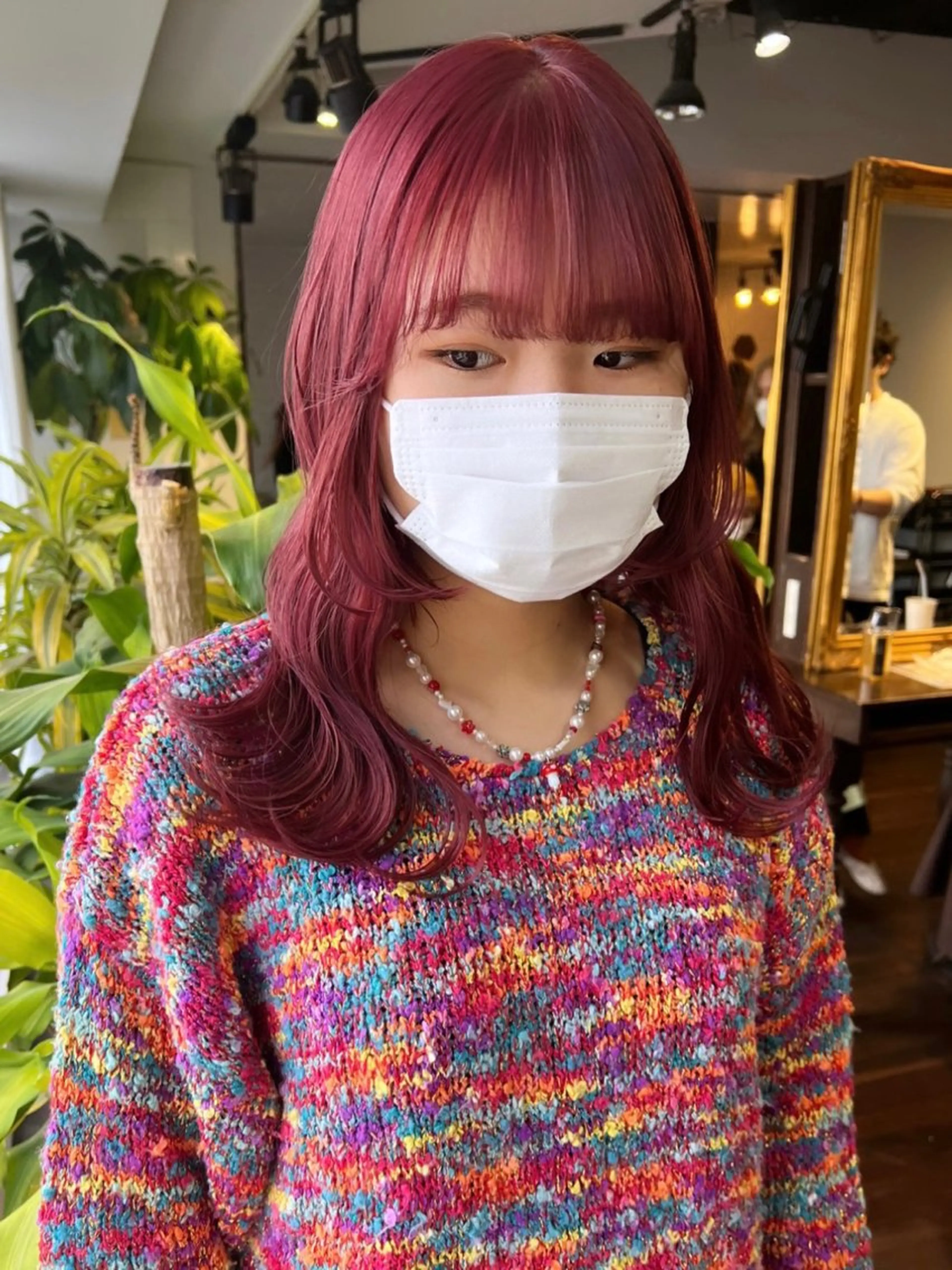 ミディアム カラー ブリーチ ケアブリーチ 透明感カラー デザインカラー ダブルカラー nendo_hair所属・ハイトーン/ボブ 🎀sonokaのヘアスタイル