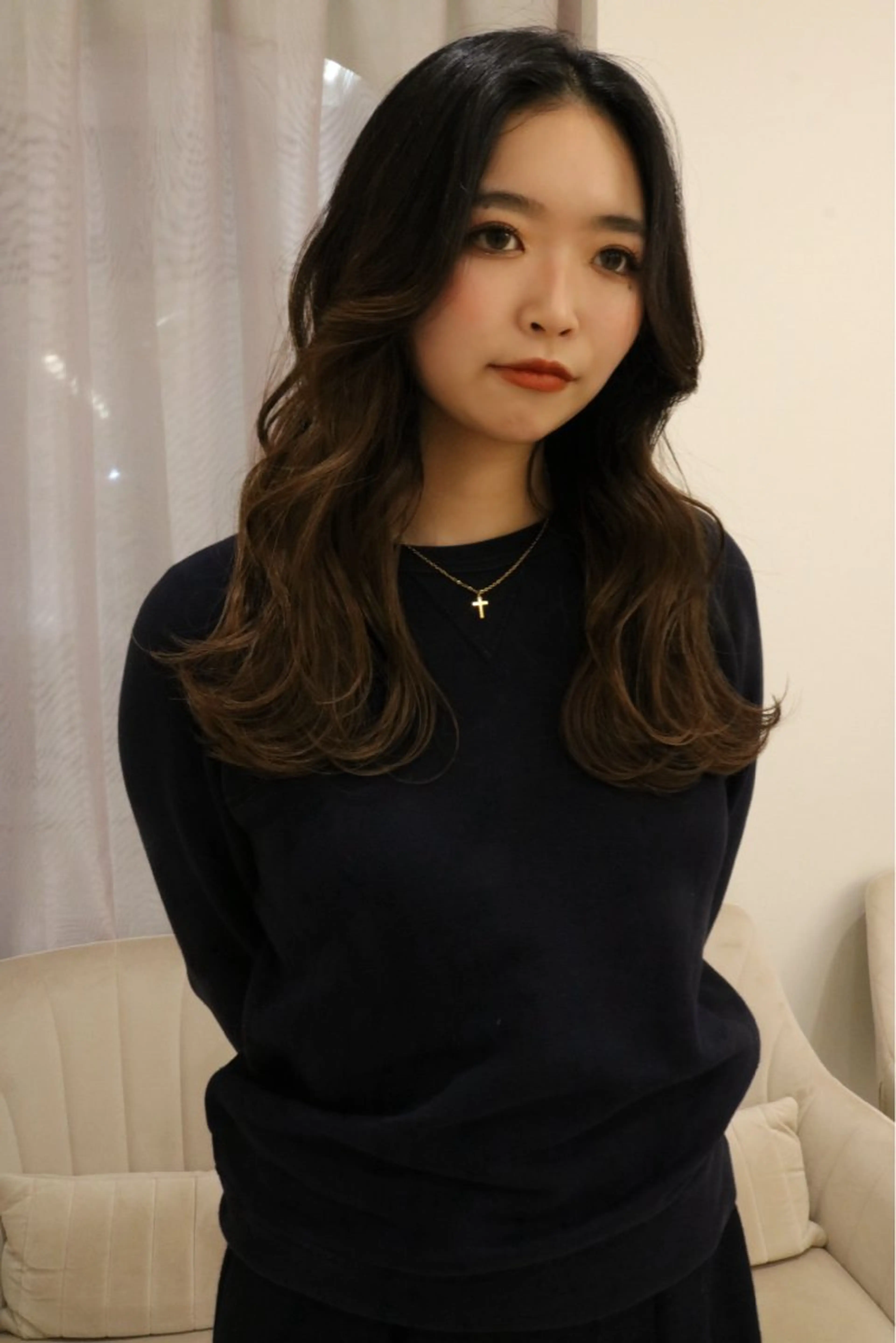セミロング カット 松村 澪里のヘアスタイル
