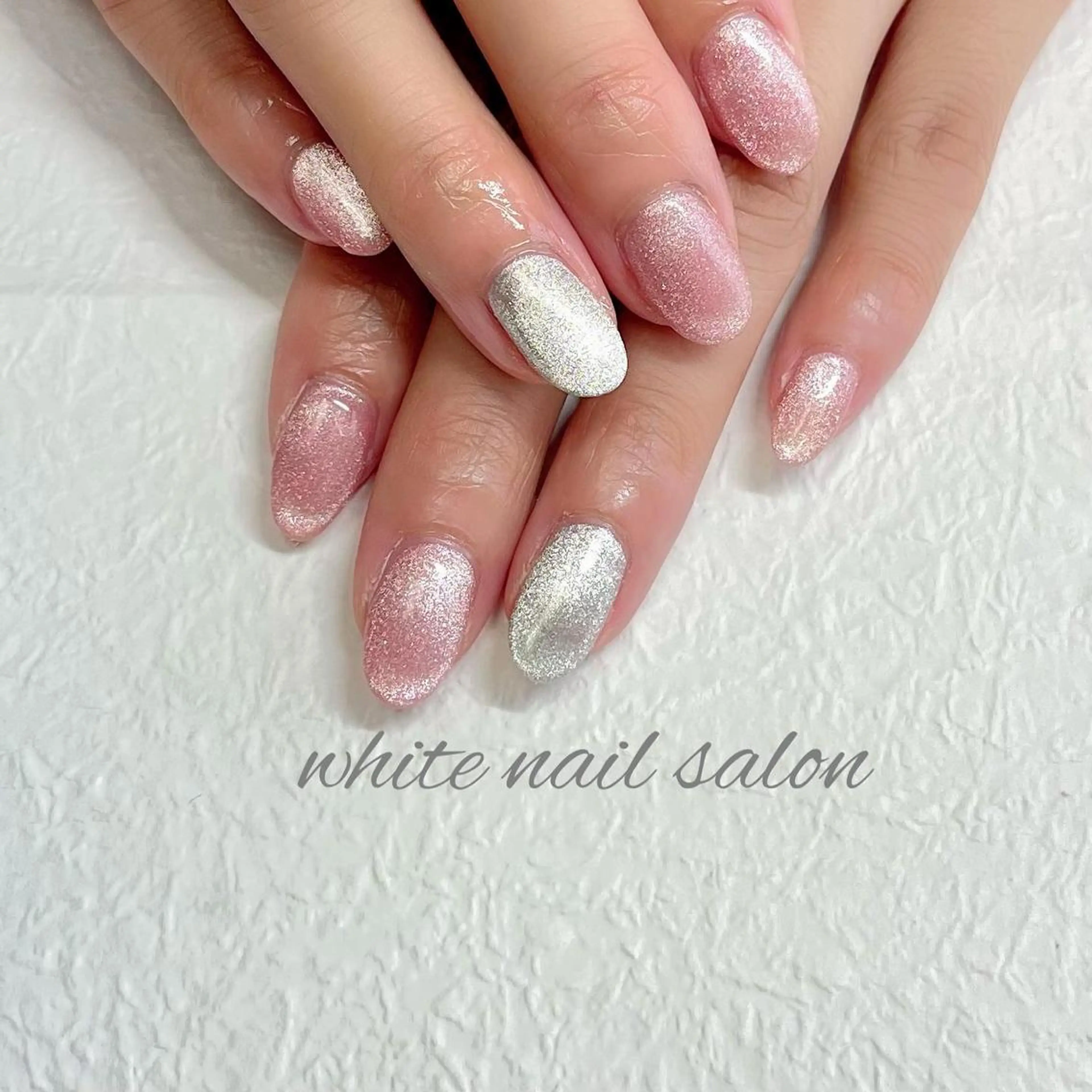 ネイル フットネイル ジェルネイル ハードジェル ラメ(グリッター) マグネットネイル ハンドネイル white nail salonのネイルデザイン