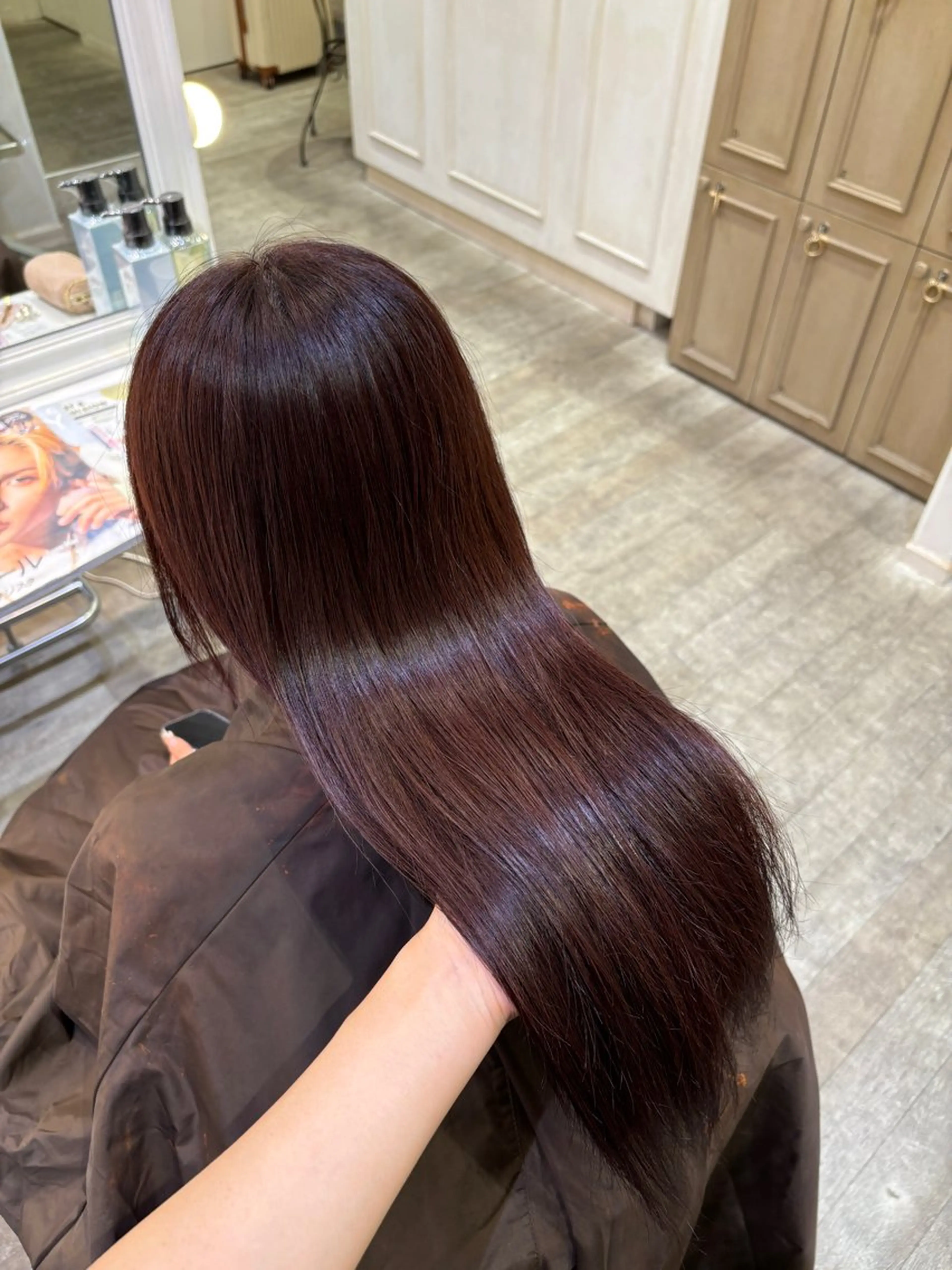 🍒垢抜けカラー 耳つぼ ヘアメあずみのヘアスタイル