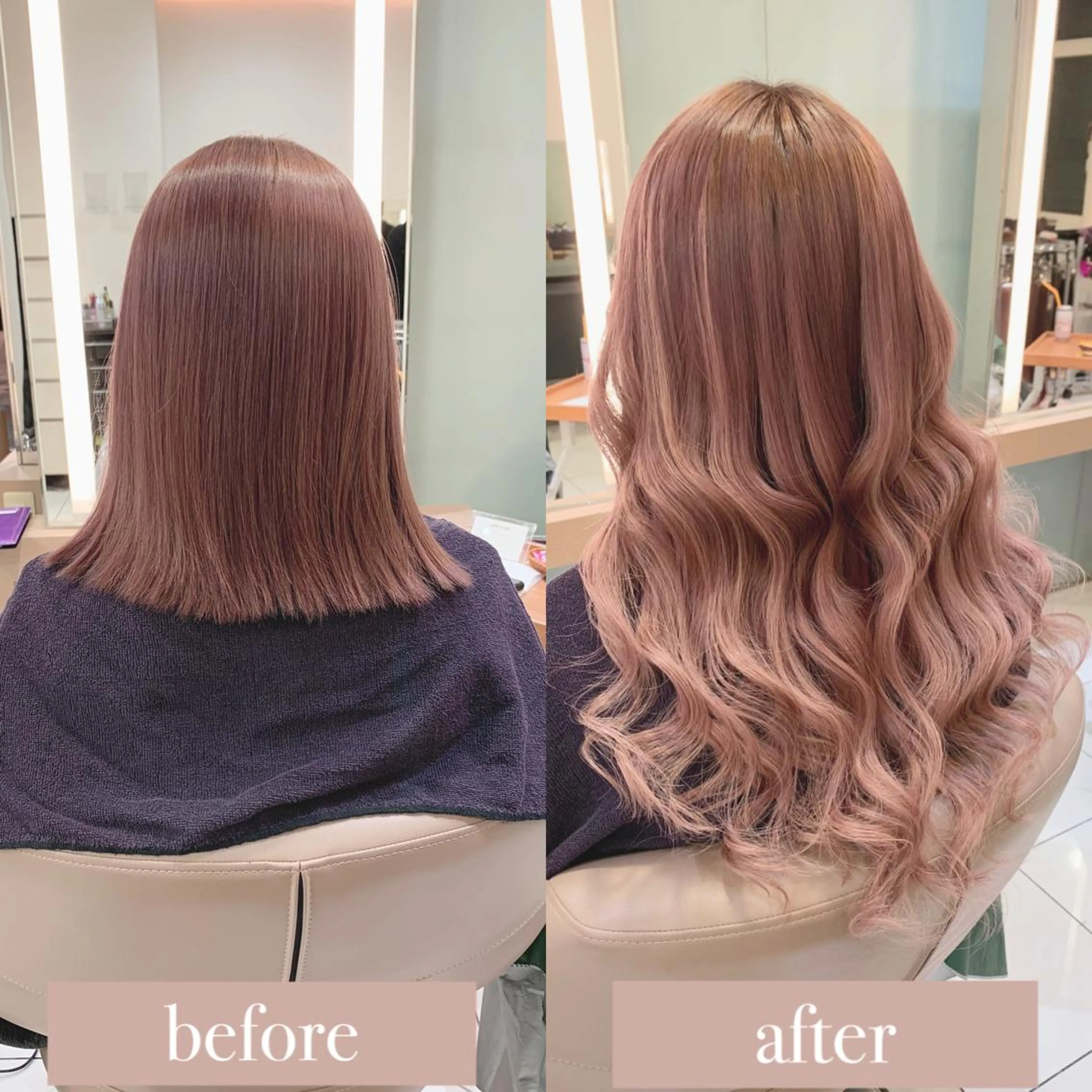 ロング カラー シールエクステ ベージュカラー ピンクカラー ピンクベージュ エクステ エクステ　ユノキ リョウタのヘアスタイル