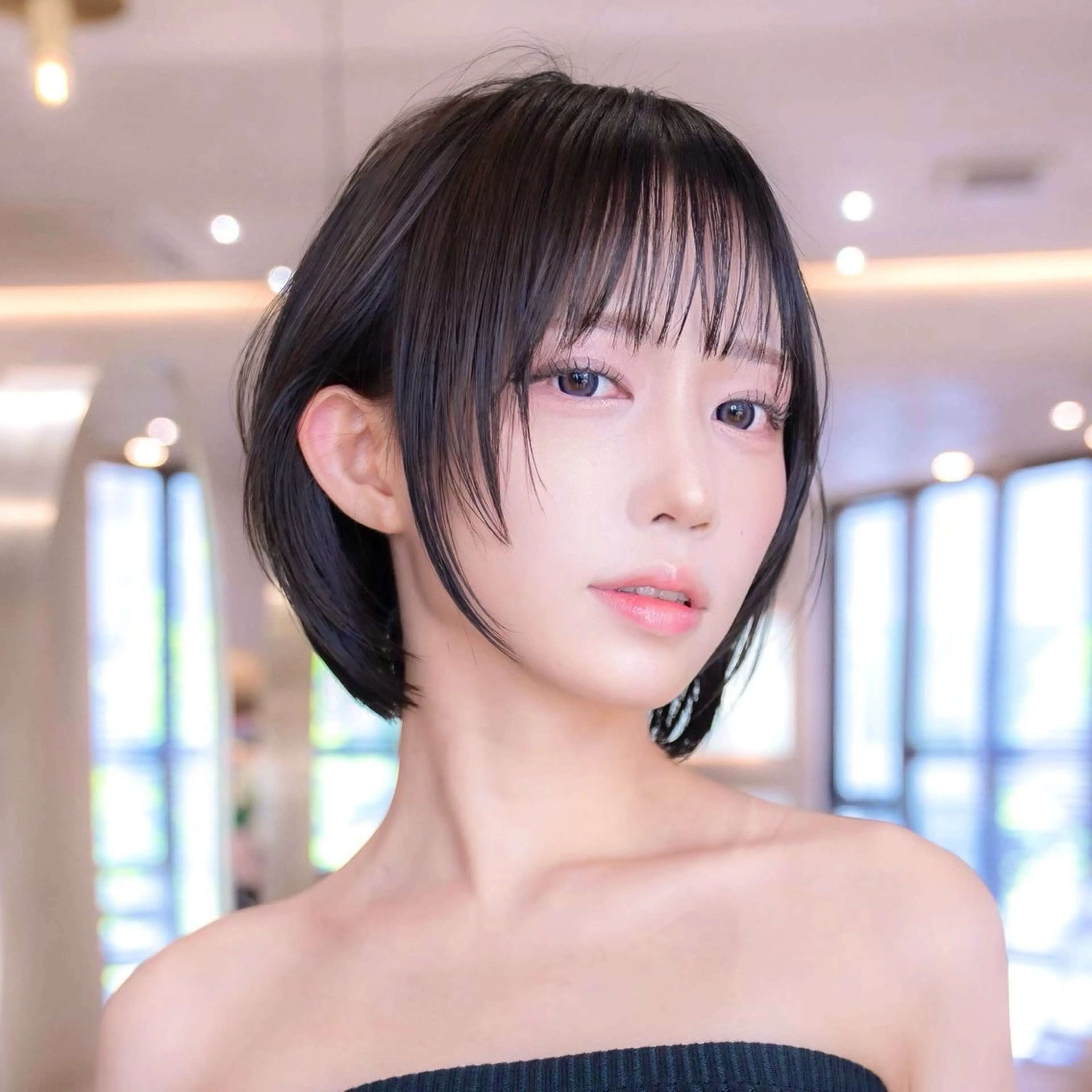 ミディアム カラー カット ヘアカラー トリートメント 渋谷/レイヤーボブ・ 韓国ボブ特化/楓のヘアスタイル