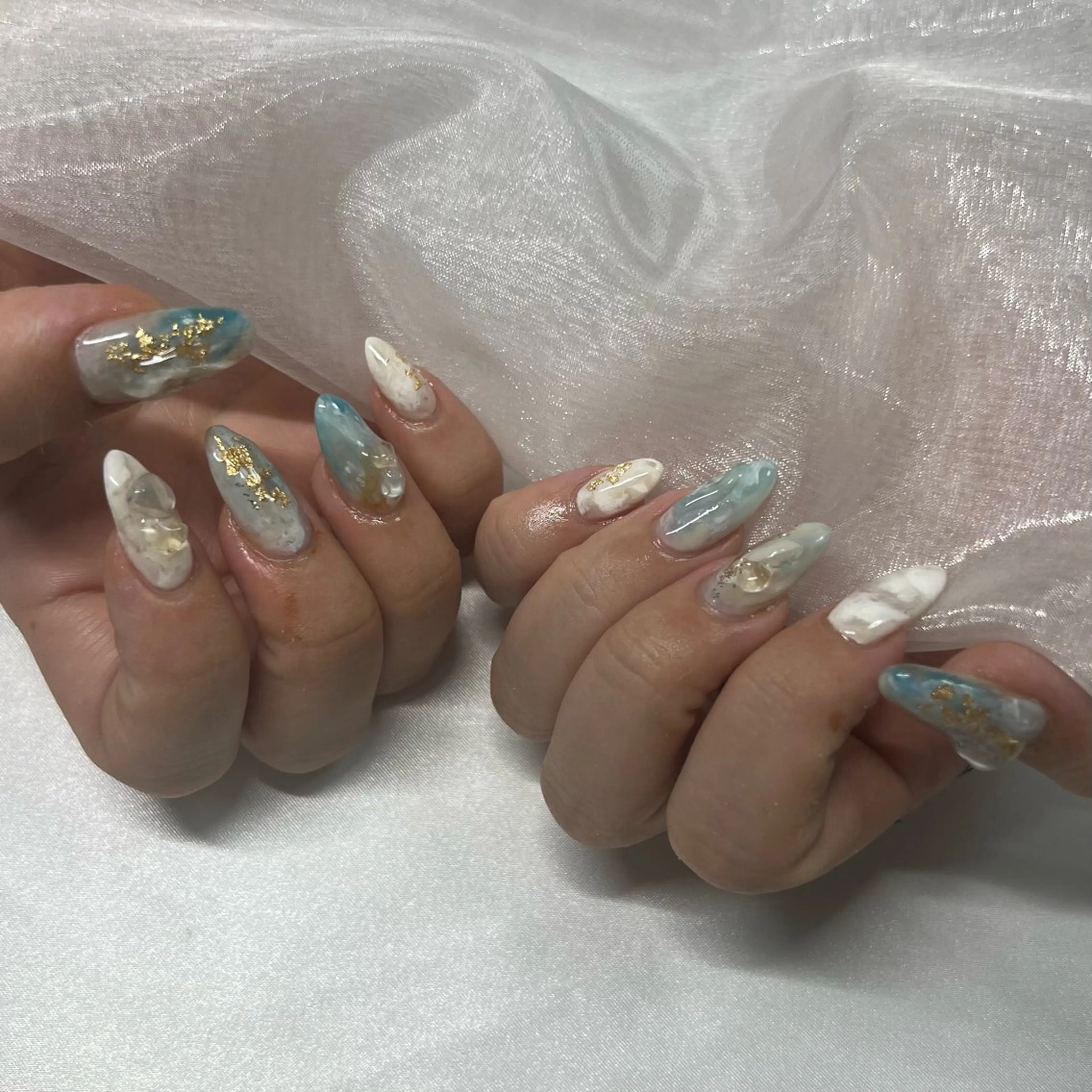 ネイル ジェルネイル 韓国ネイル ラメ(グリッター) マグネットネイル ミラーネイル ハンドネイル -nail salon-Reward所属・nail salon Rewardのネイルデザイン