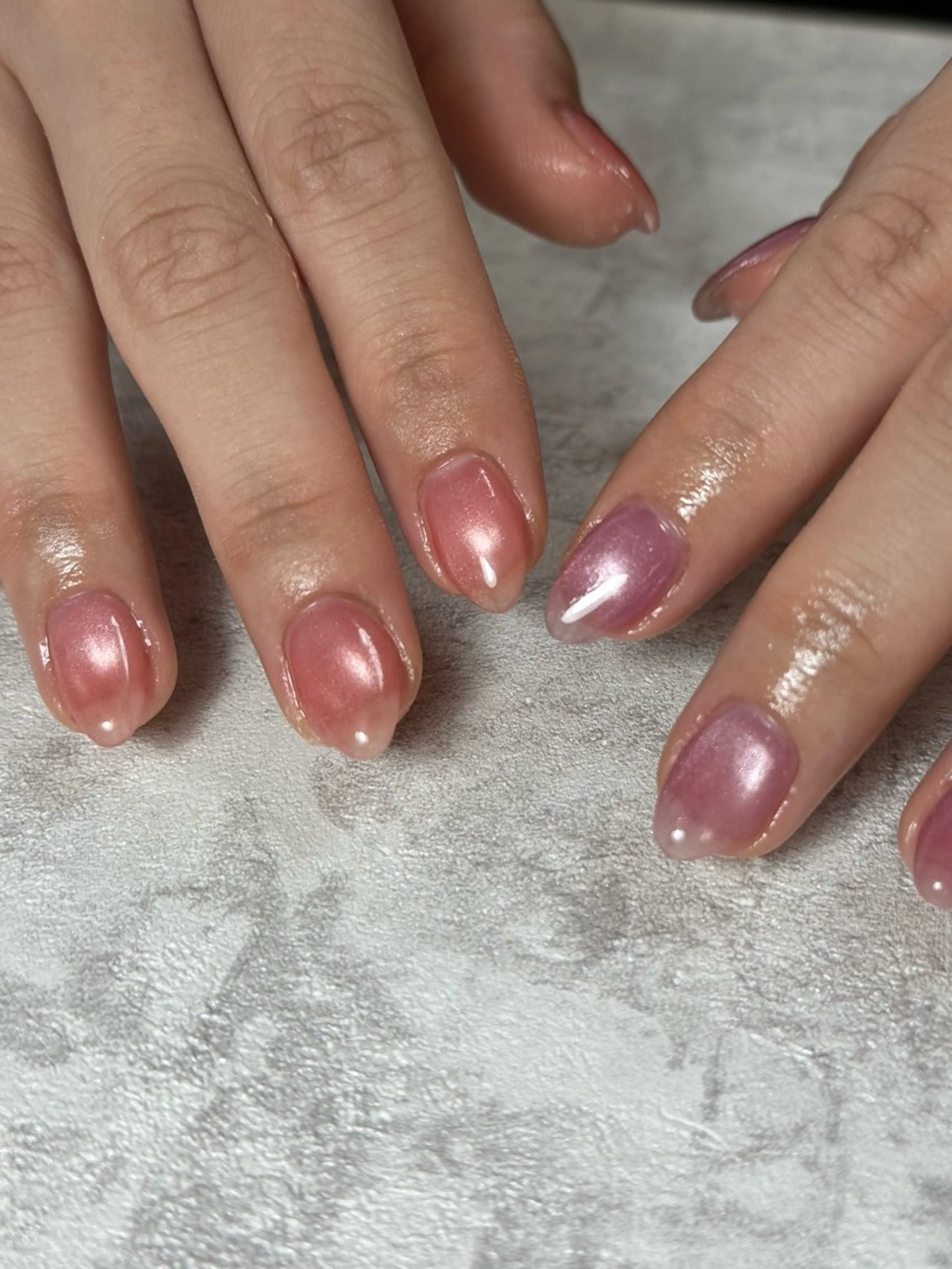 ネイル ジェルネイル 氷ネイル・うるうるネイル マグネットネイル 持ち込み パラジェル ハンドネイル flowers nailのネイルデザイン