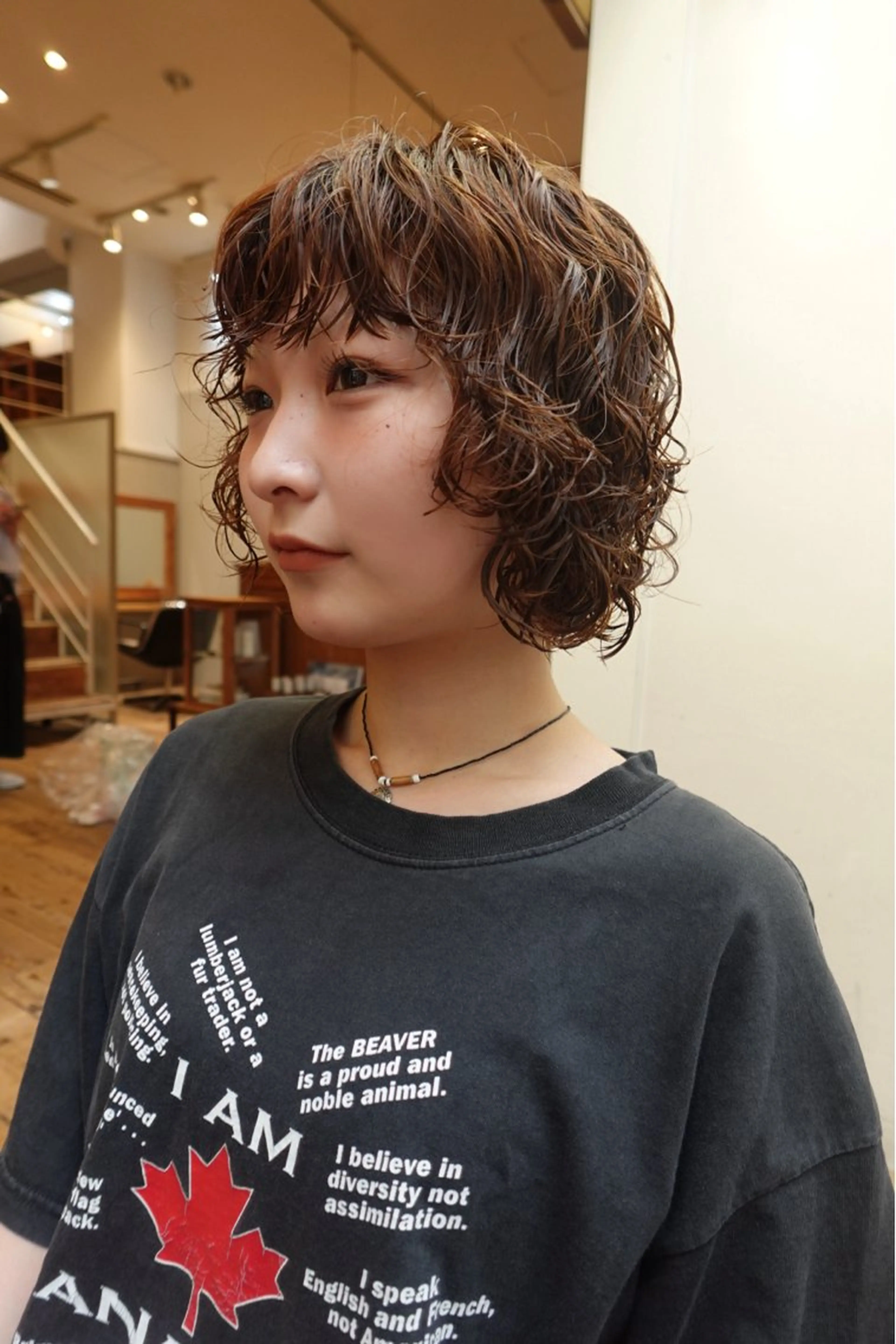ミディアム カット パーマ トリートメント 🍁レイヤー.ニュア ンスパーマ🍁陸来のヘアスタイル