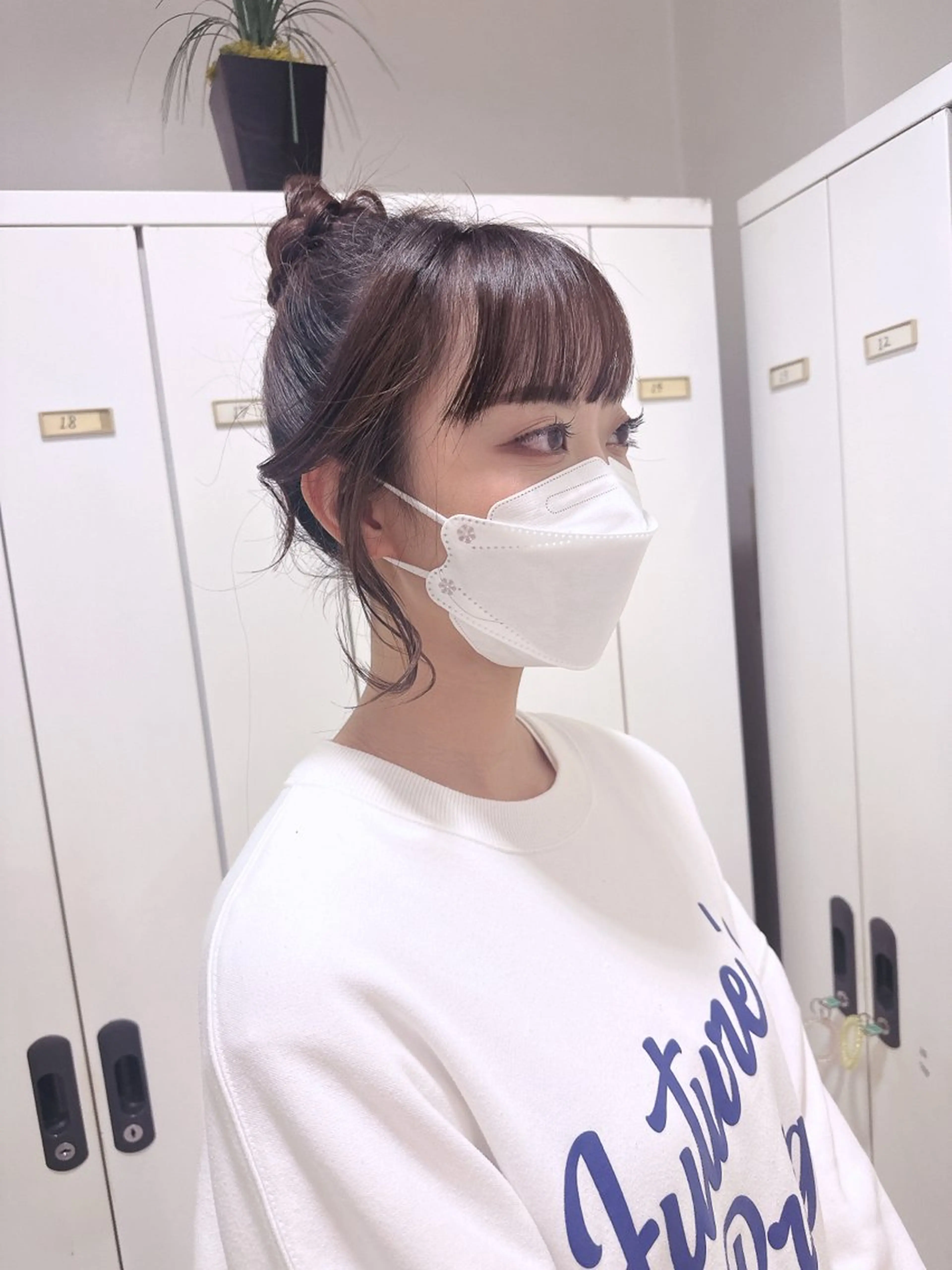 ロング お団子ヘア 空きあり👍 に合わせスタイル👍のヘアスタイル