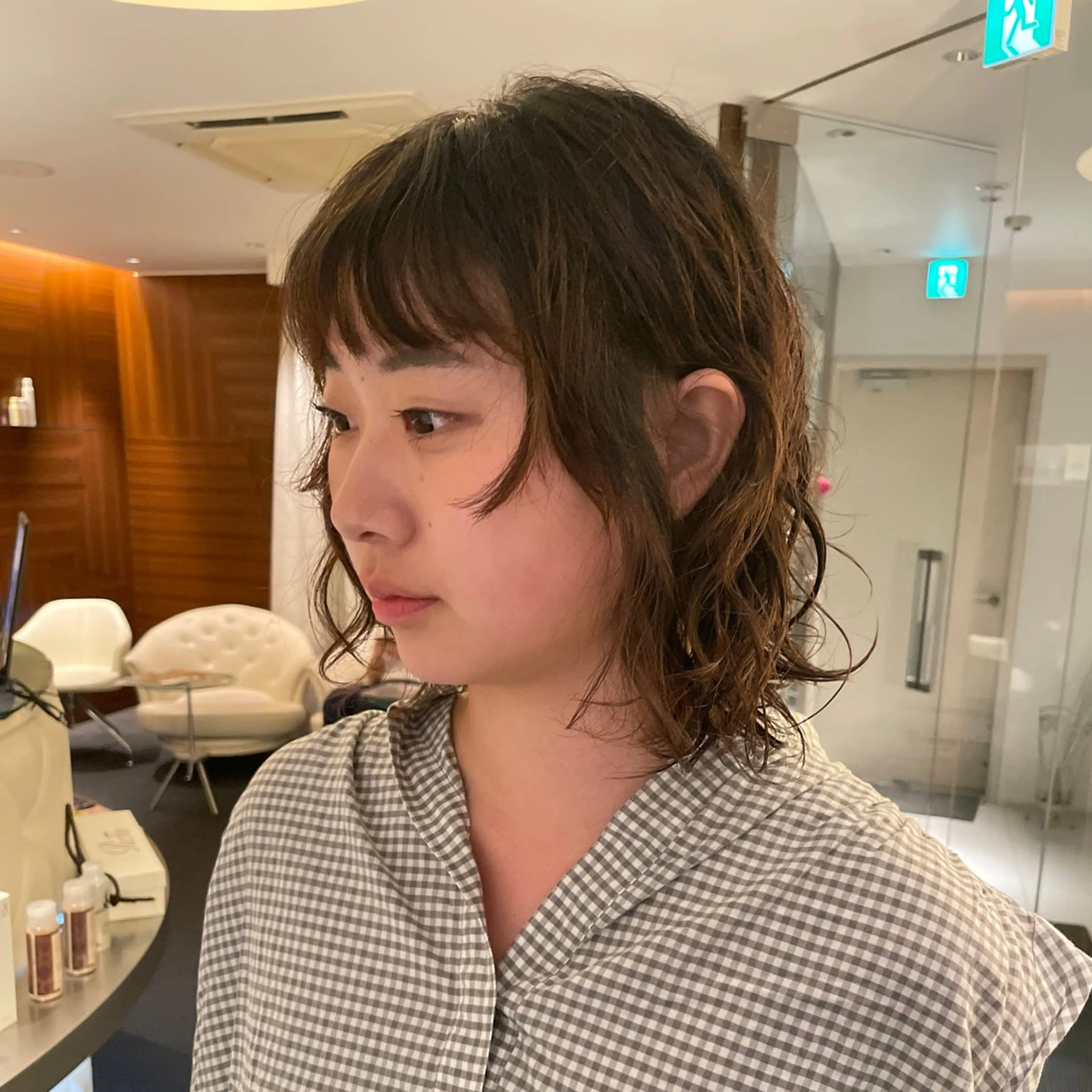 セミロング セミロングパーマ トリートメント モデル募集/清水 レイヤーパーマのヘアスタイル