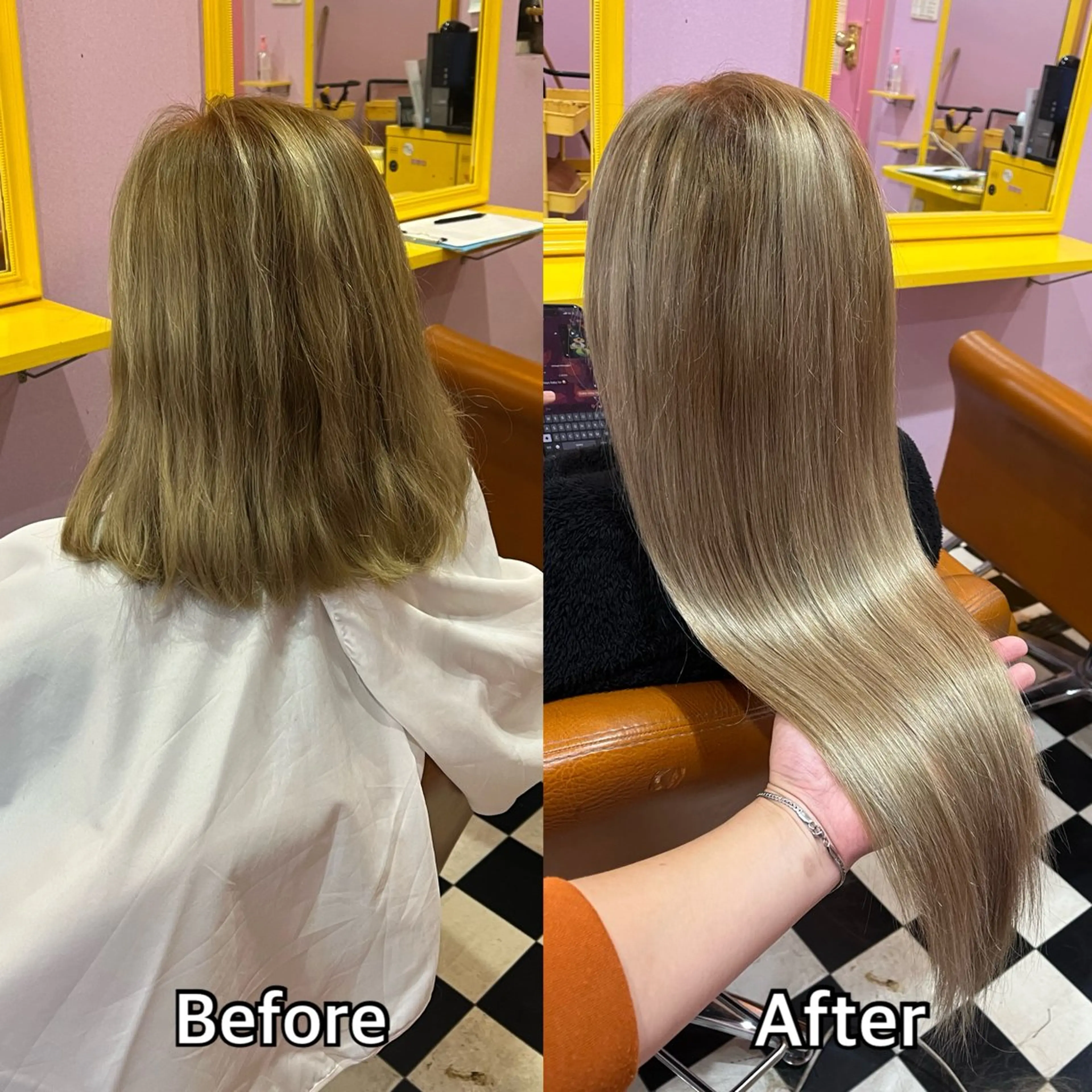 ロング エクステ シール+ちび編み込み エクステ梅田🐨のヘアスタイル