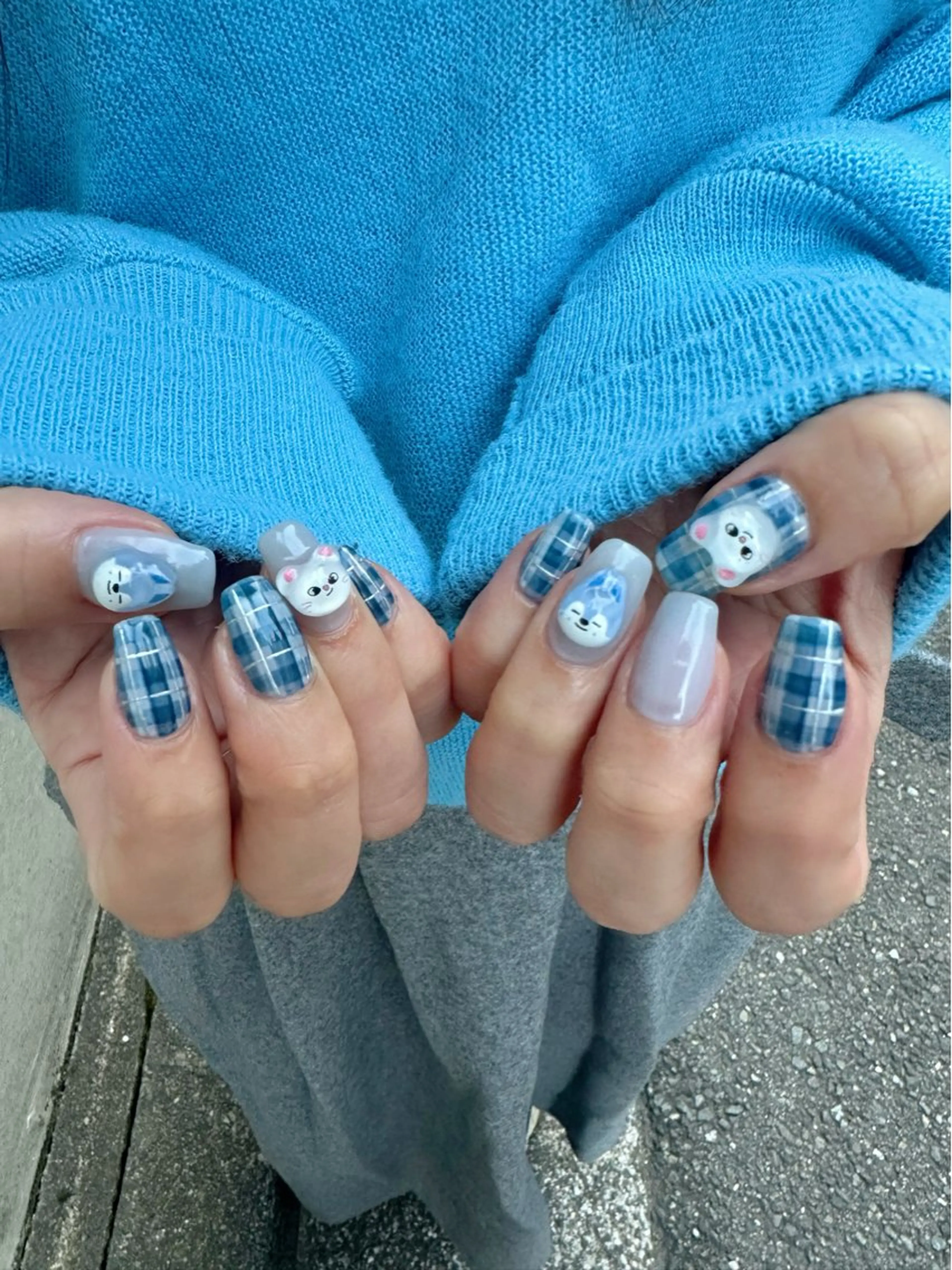 ネイル ブルー 氷ネイル・うるうるネイル 韓国ネイル 持ち込み ニュアンスネイル 🪞KAPE NAIL 🪞のネイルデザイン