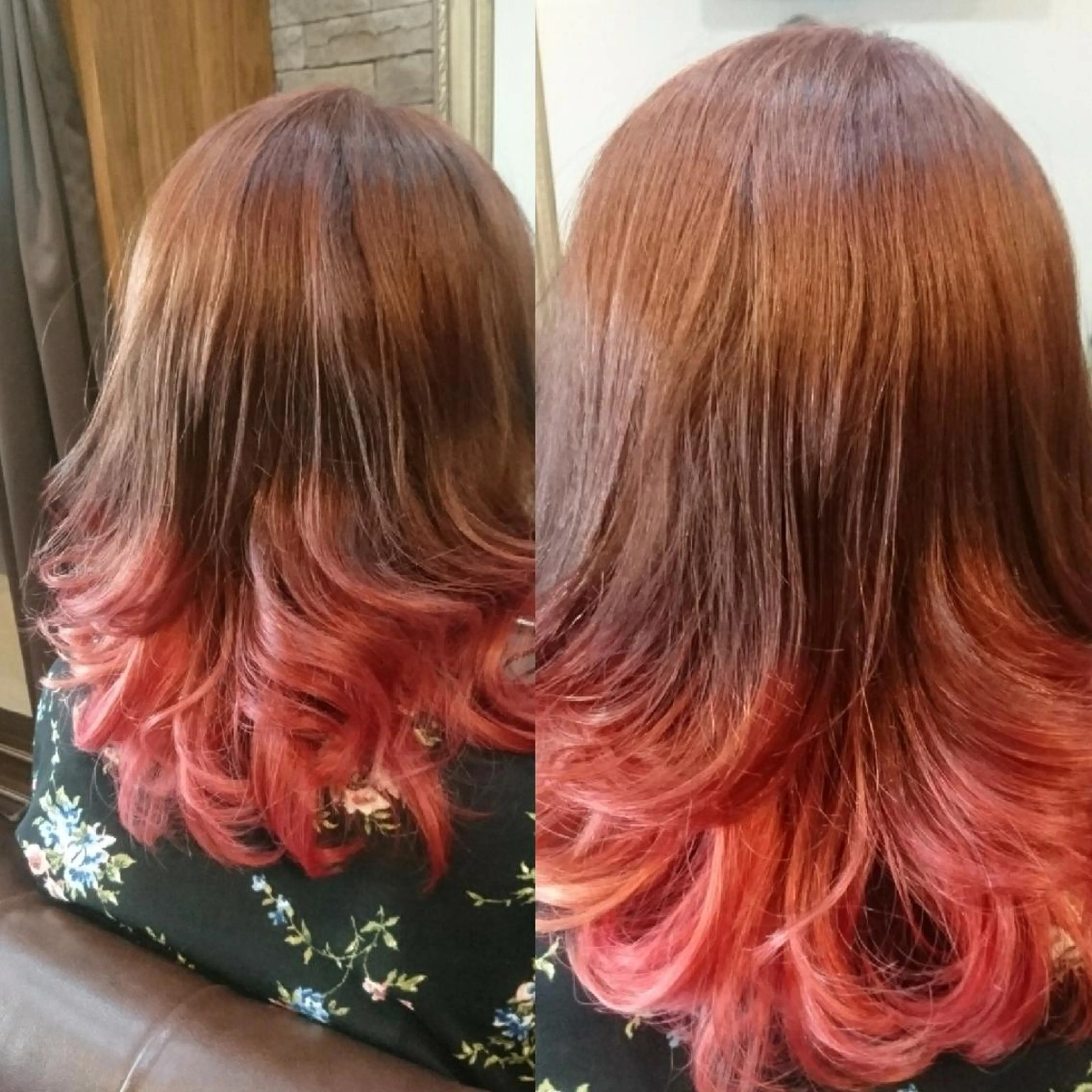 ミディアム カラー レッドカラー ヘアカラー トリートメント 美髪 カラーリストのヘアスタイル