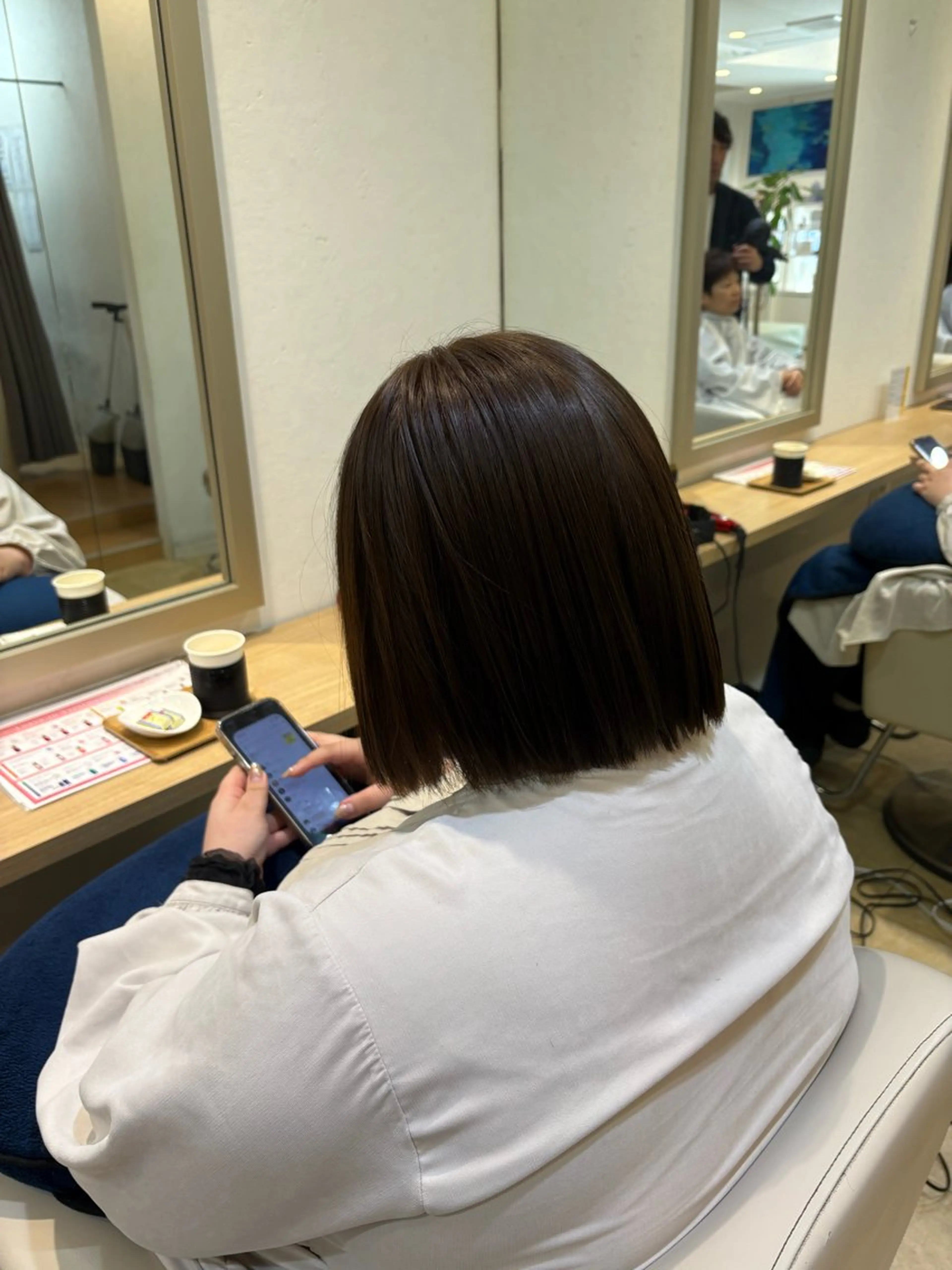 ミディアム カラー 縮毛矯正 あいり 福岡美容師のヘアスタイル