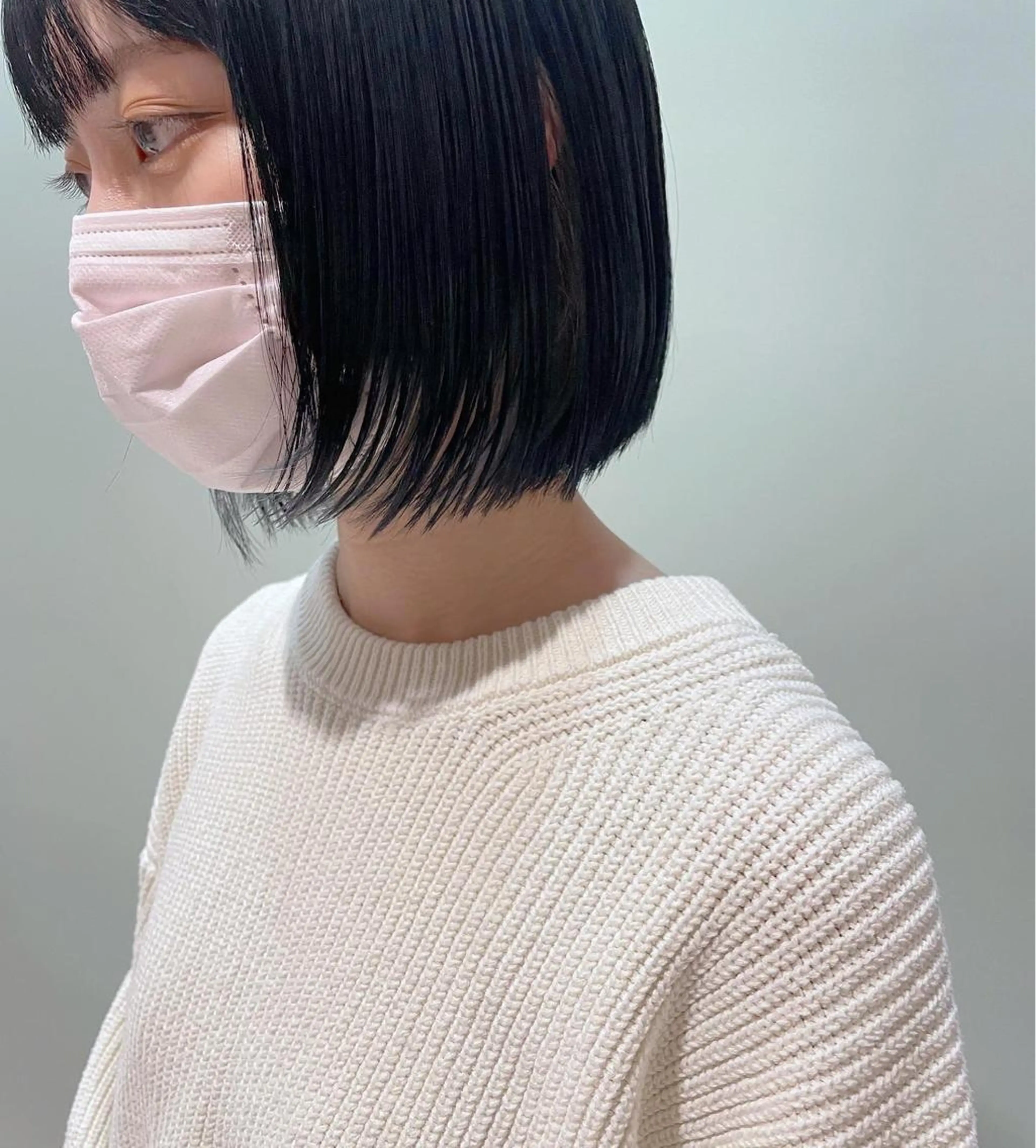 ミディアム カラー 黒髪 ブルーカラー ブルーブラック matsuzawa mihoのヘアスタイル