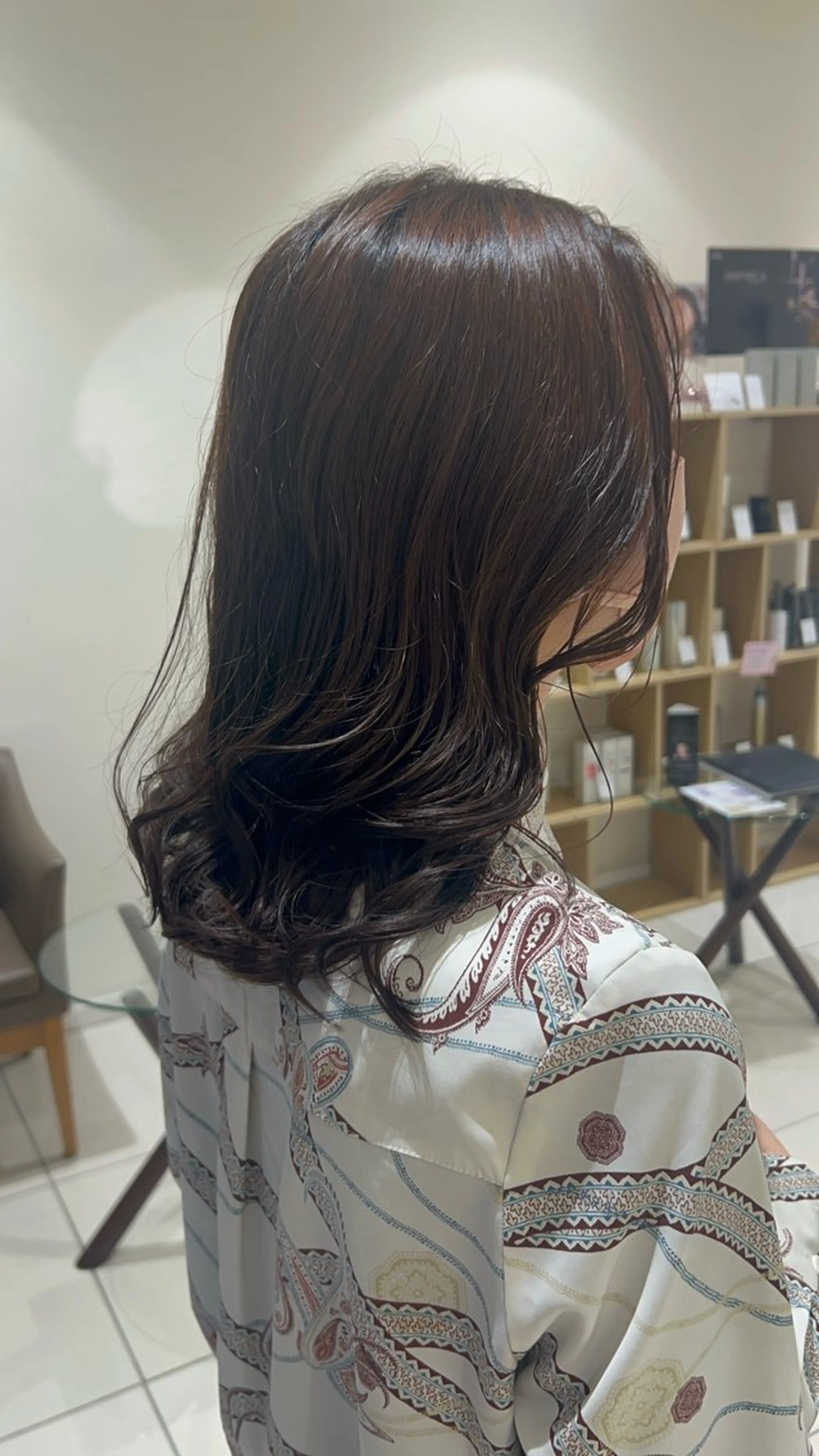 ミディアム パーマ 顔まわりカット🥀 原ちひろのヘアスタイル
