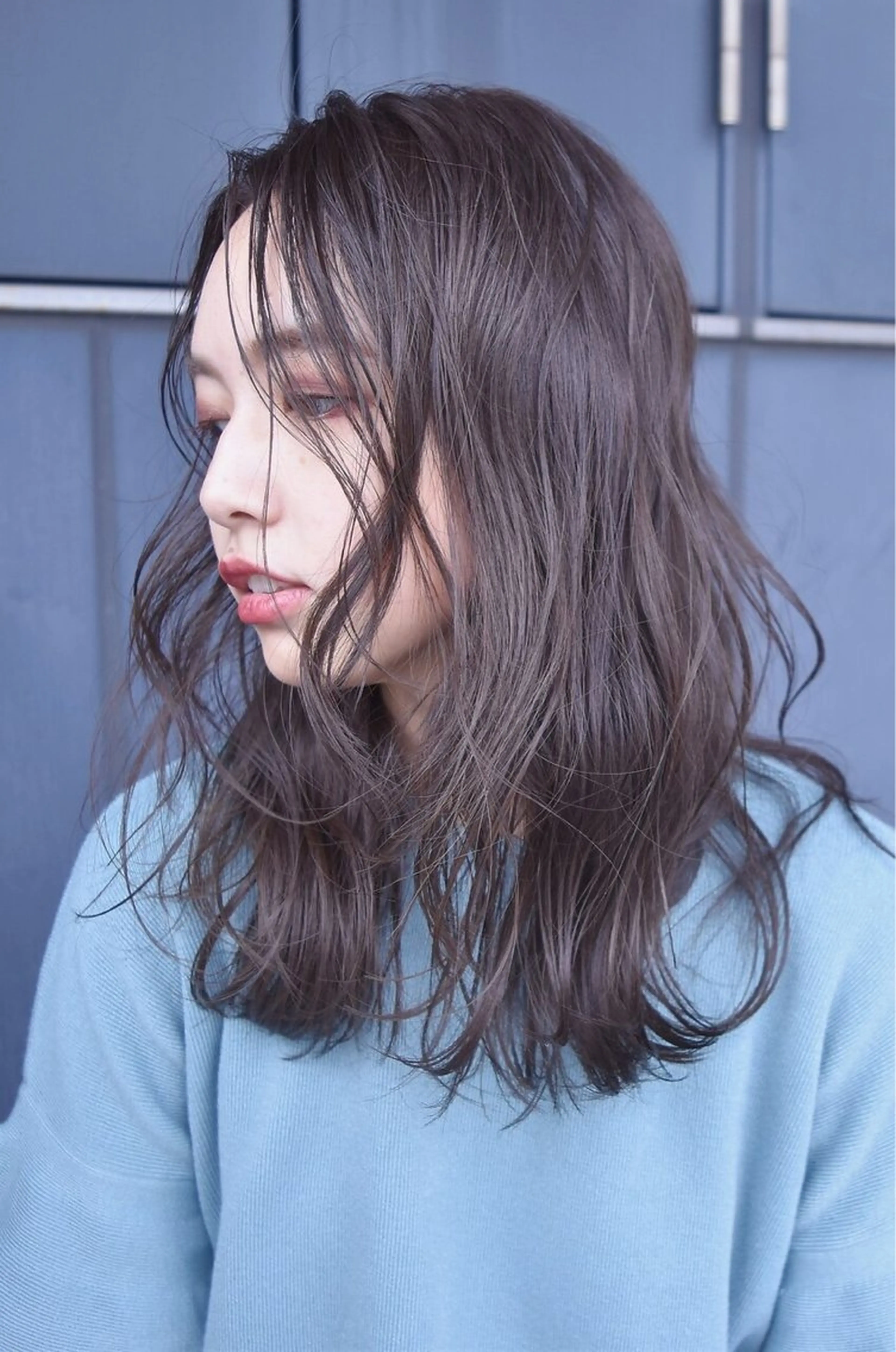 セミロング カット ヘアカラー トリートメント hoNua. 栄/透明感カラーのヘアスタイル