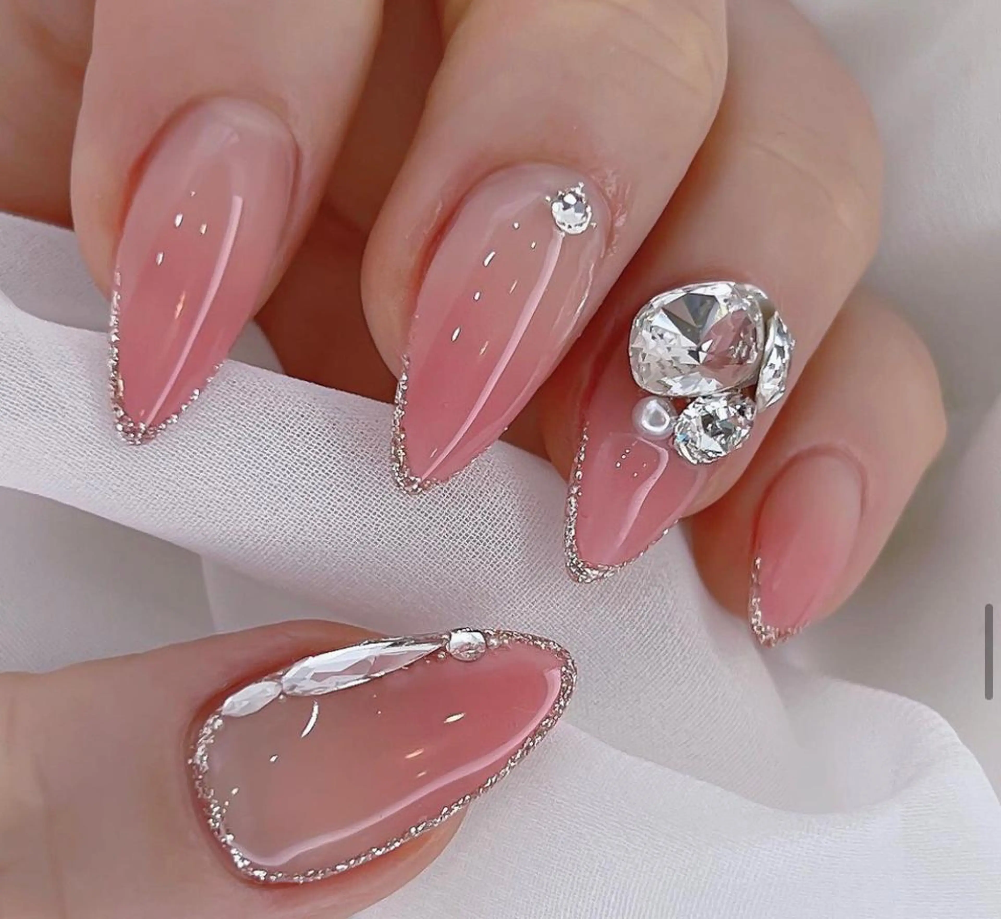 ネイル 長さ出し ストーンネイル ネイルチップ Moana Nail 長さだし専門店のネイルデザイン