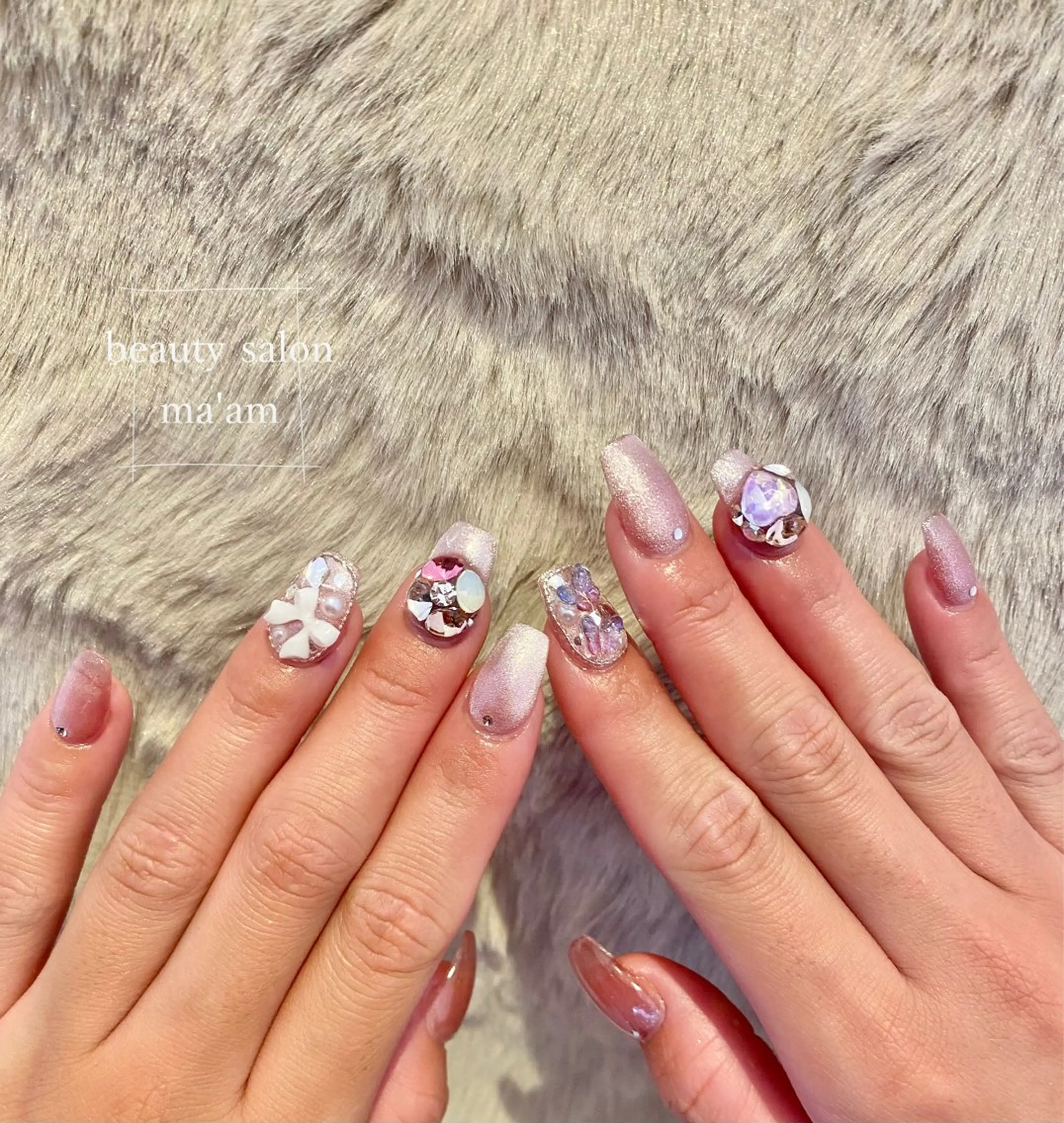 ネイル ジェルネイル グラデーション ラメ(グリッター) ラメグラデーション マグネットネイル ハンドネイル beauty salon ma'am所属・chihiro 小路ネイルのネイルデザイン