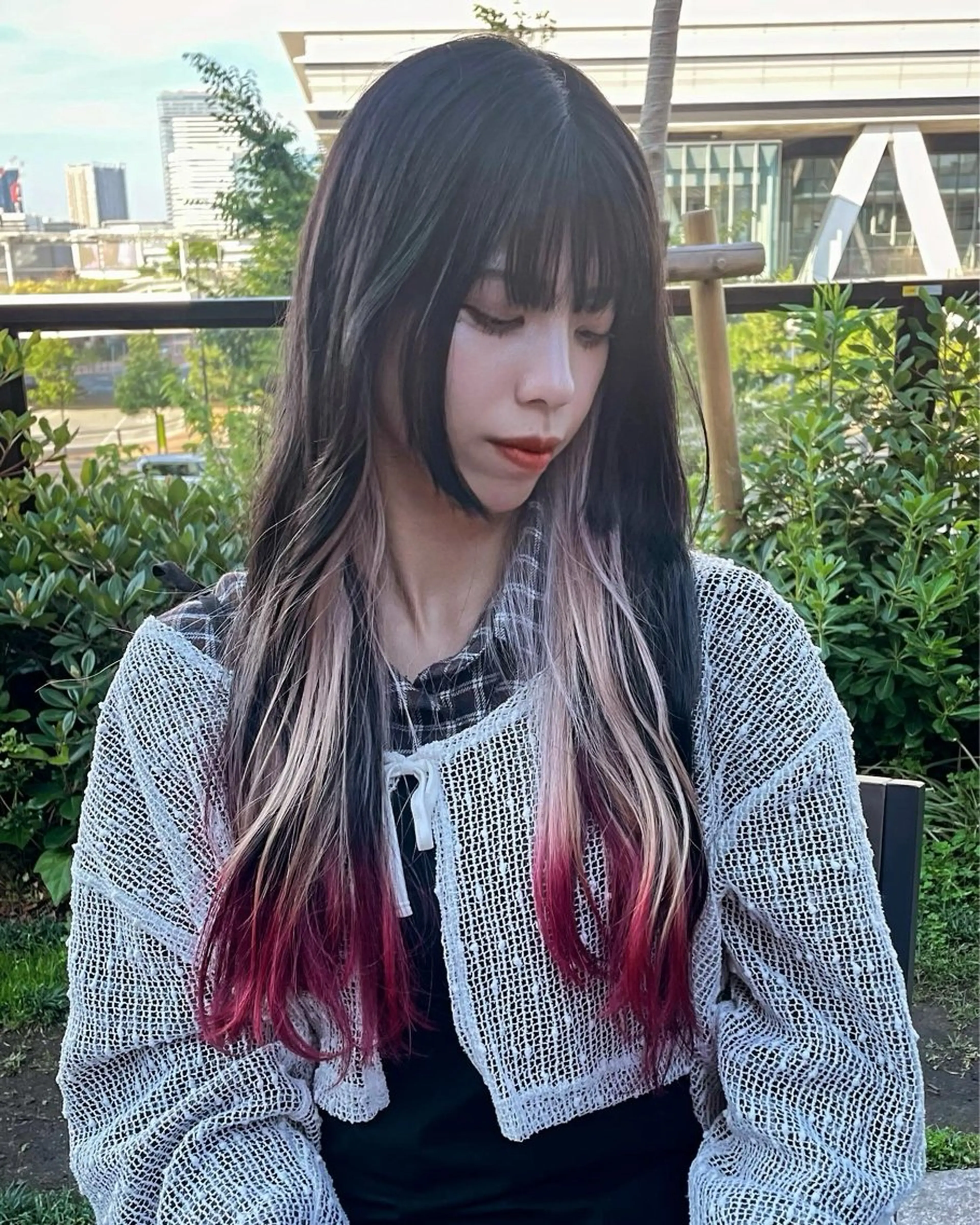 ロング カラー 🍭ハイトーン/ レイヤーカット🦄のヘアスタイル