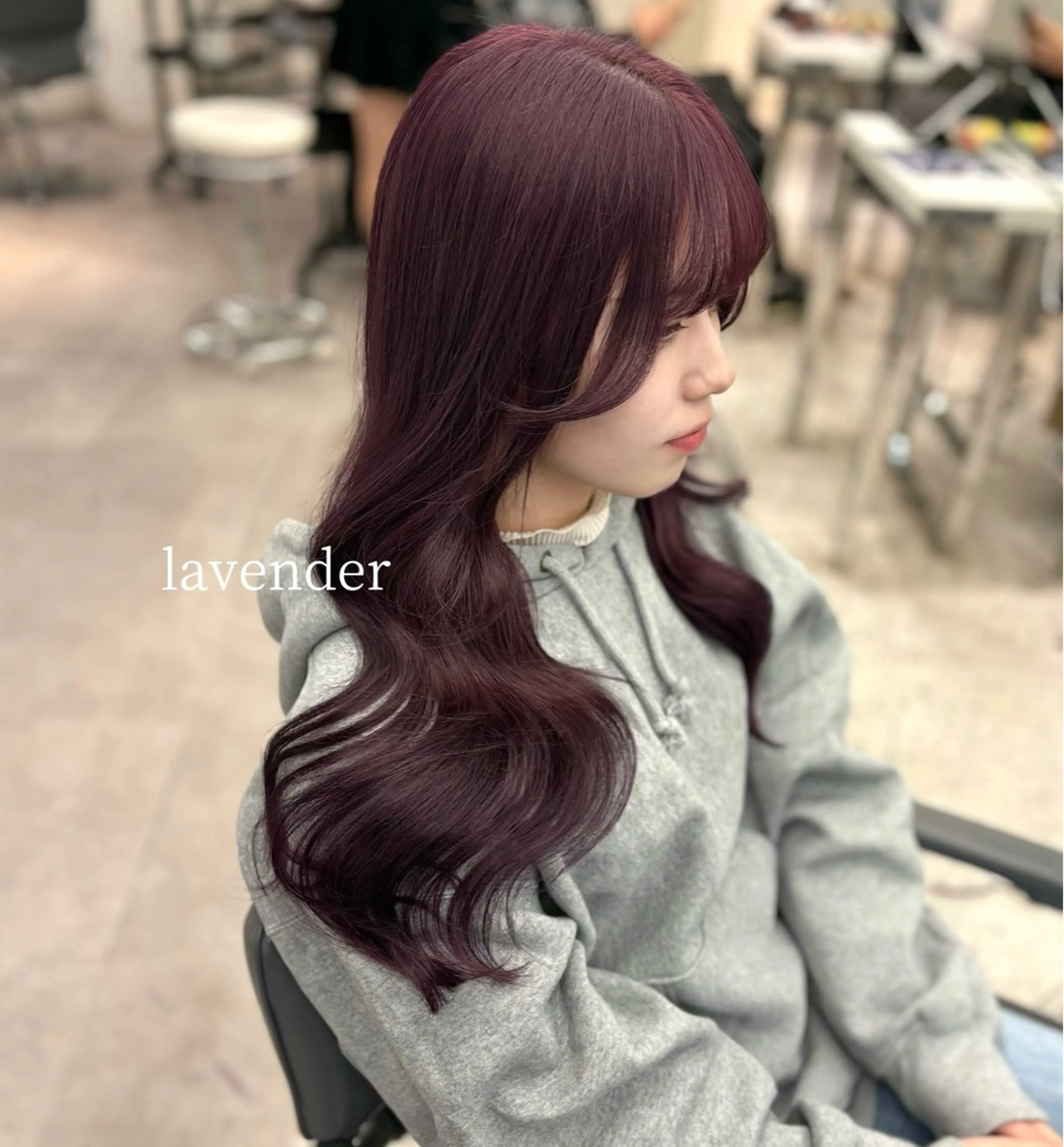ロング カラー ブリーチ 透明感カラー ラベンダーカラー ヘアカラー MEI🎀つやカラー 🎀レイヤー🎀渋谷のヘアスタイル