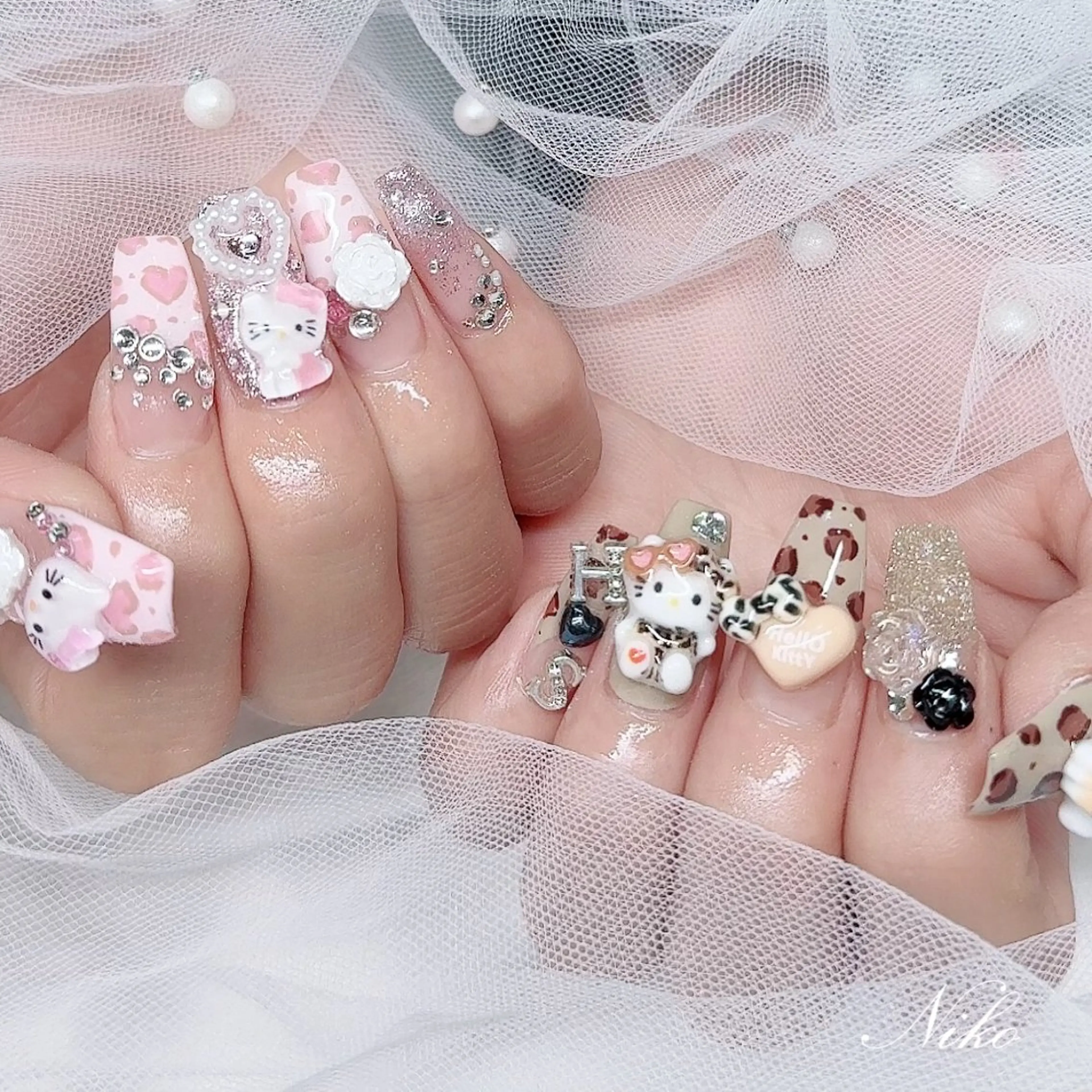 ネイル チークネイル 長さ出し フラッシュネイル フットネイル フレンチネイル Niko nailサロンのネイルデザイン