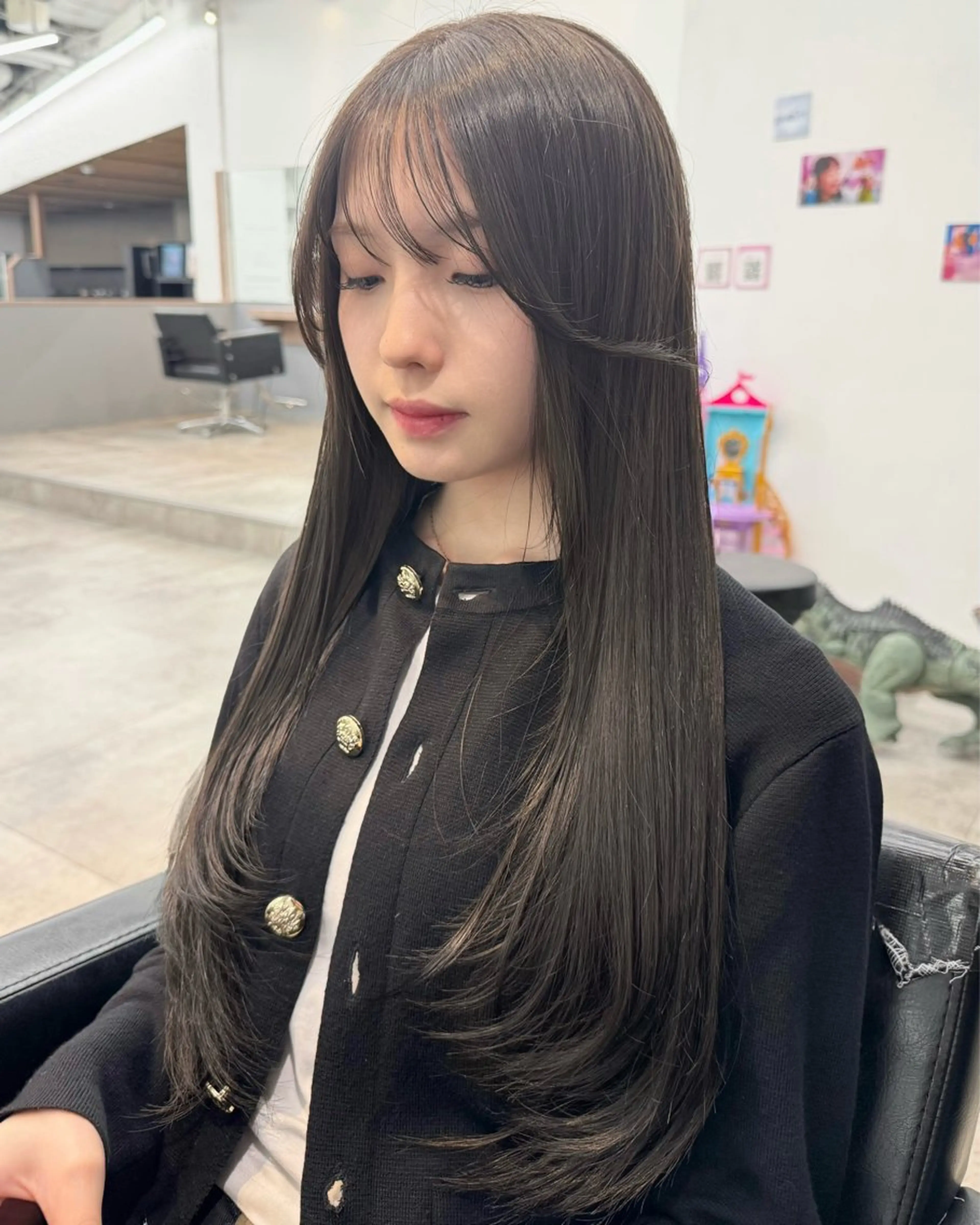 ロング カラー 透明感カラー グレージュ レイヤーカット カット ヘアカラー トリートメント レイヤー/透明感/ 艶髪/kana 🩰のヘアスタイル