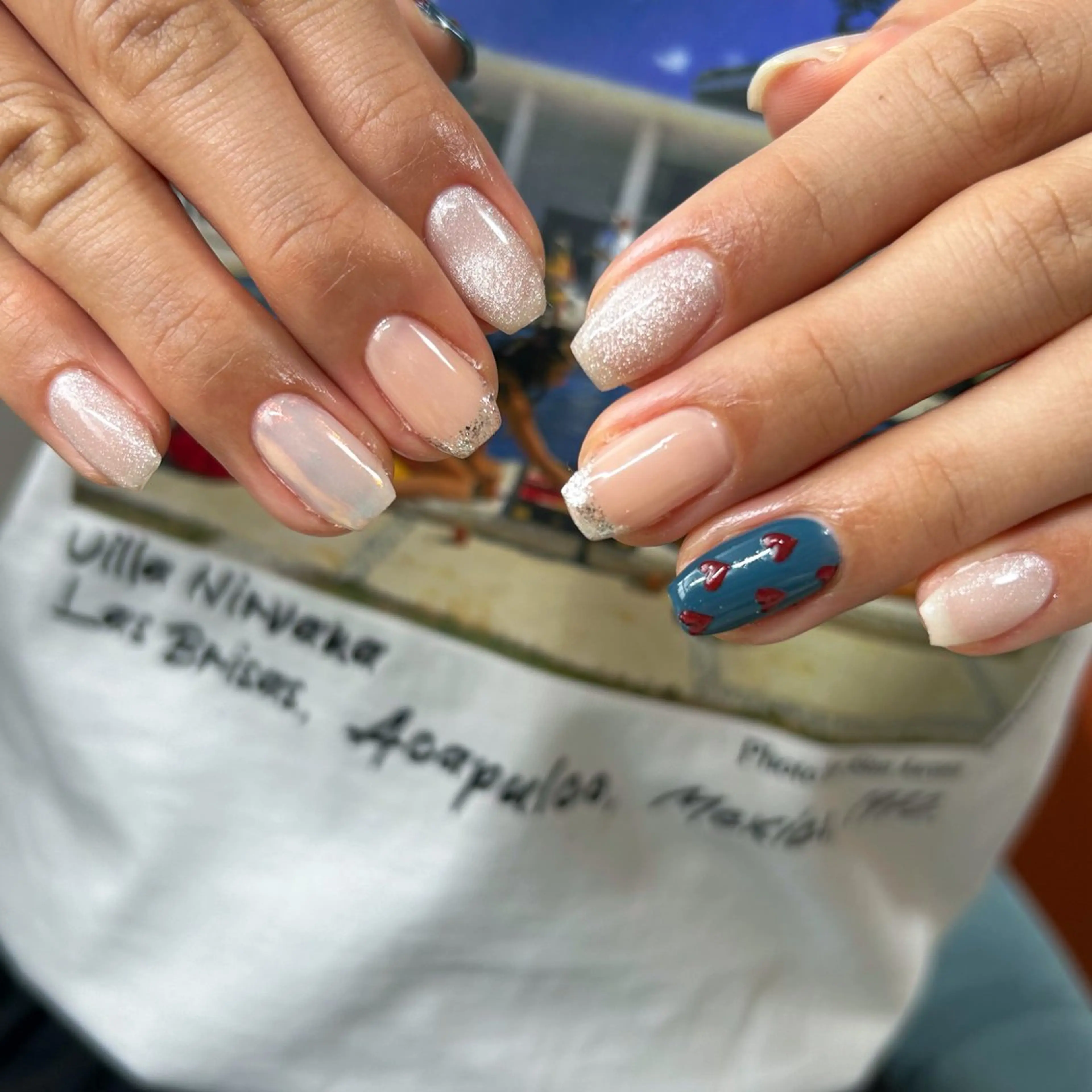 ネイル ブルー ハート Laki nailのネイルデザイン