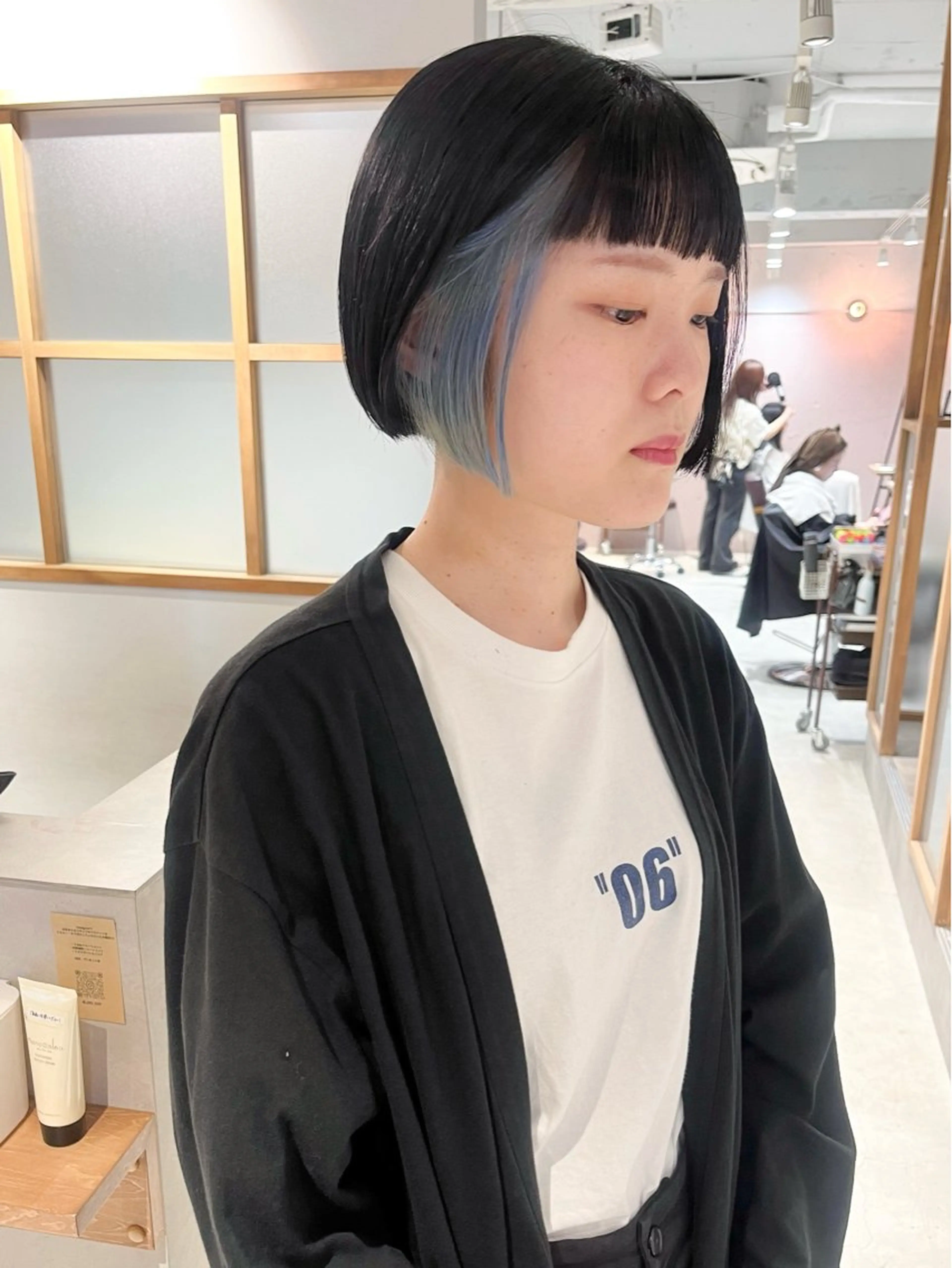 ショート カラー カット ヘアカラー 似合わせぷつっとボブ 縮毛矯正 久保田彩菜のヘアスタイル
