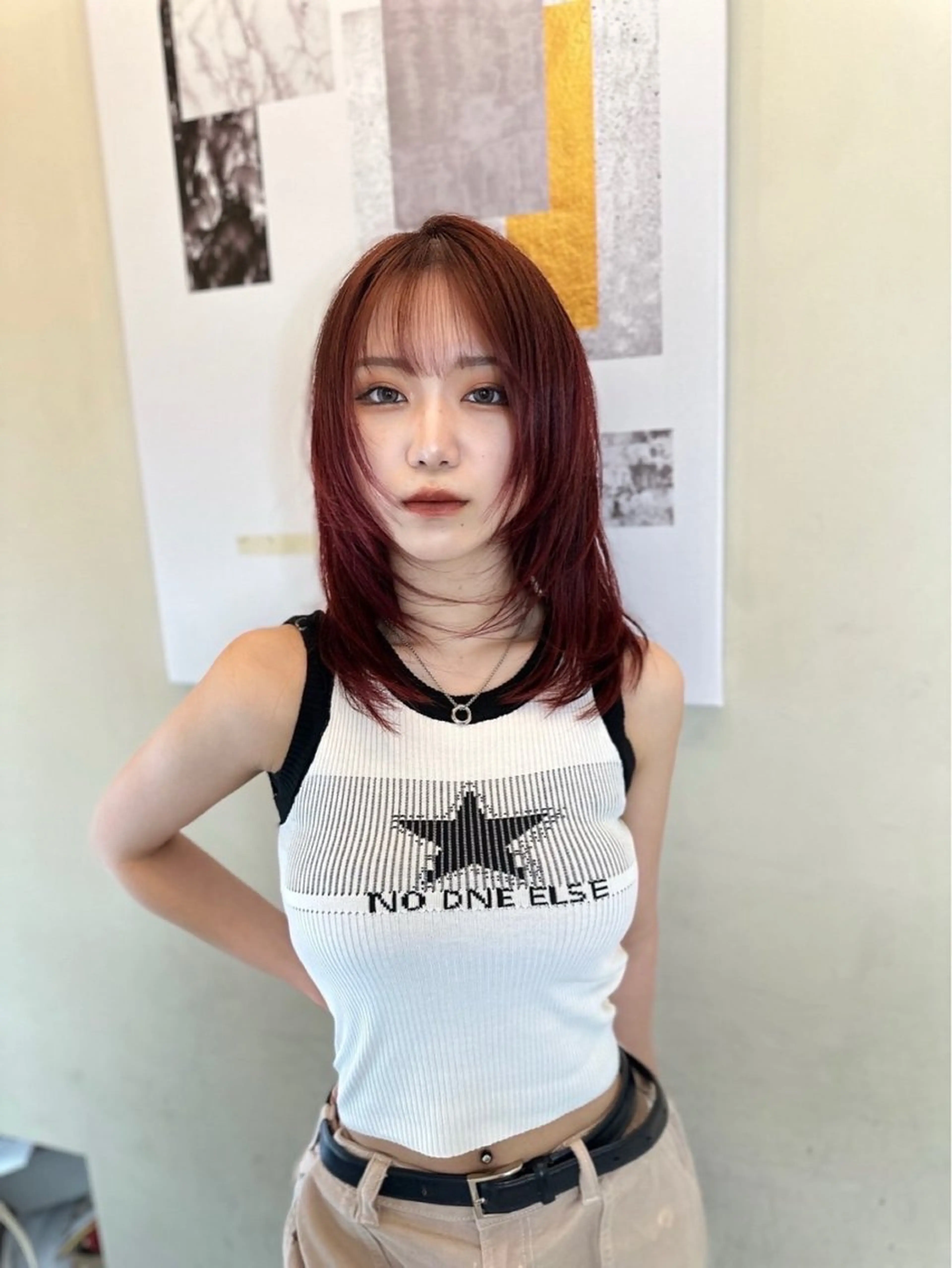 ショート カラー アディクシーカラー バレイヤージュ ブリーチ デザインカラー ダブルカラー ヘアカラー レイヤーカット nude ヘア大和のヘアスタイル