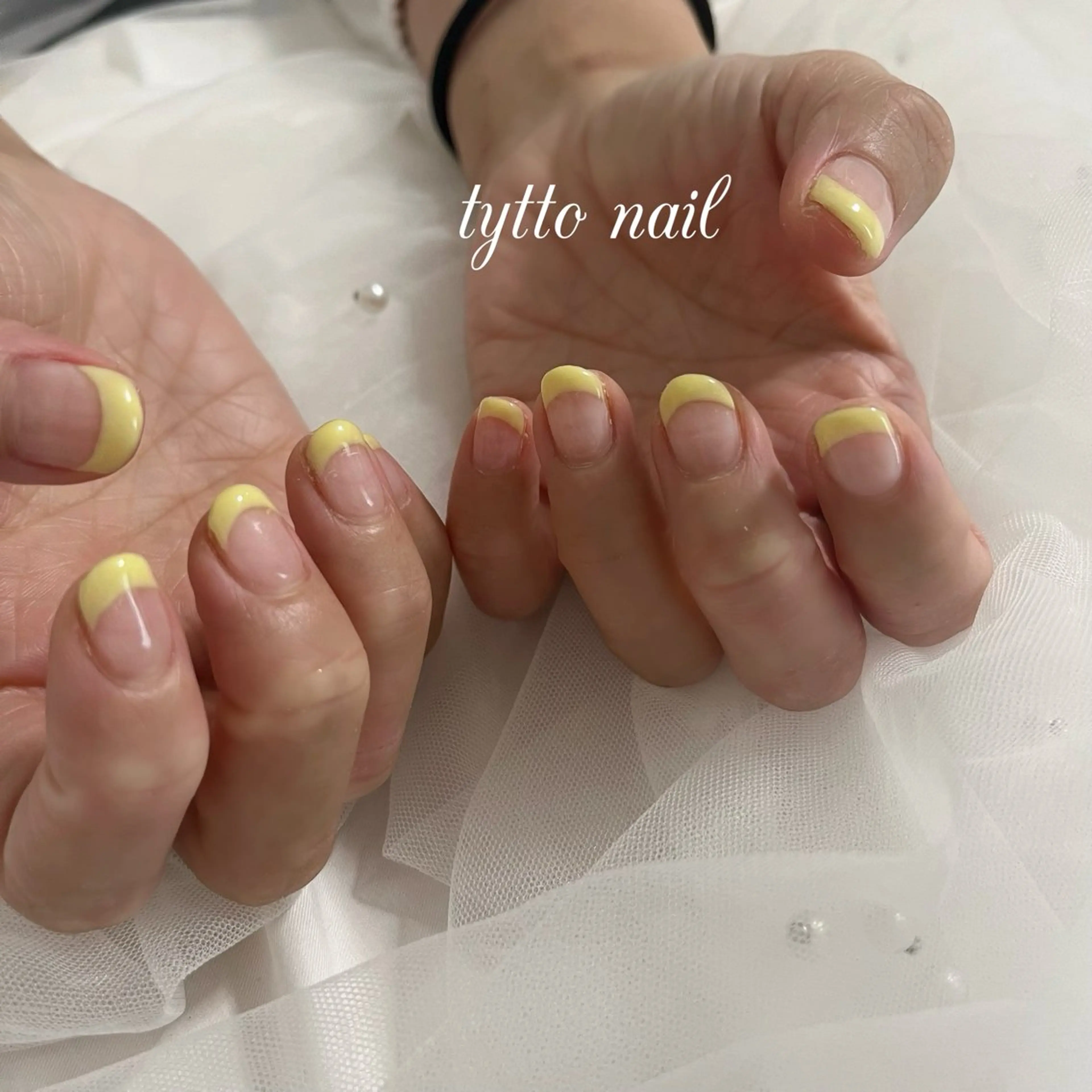 ネイル フレンチネイル オフィスネイル ショートネイル シンプルネイル 春ネイル ハンドネイル tytto nail ❤︎‪‪eri‪‪のネイルデザイン