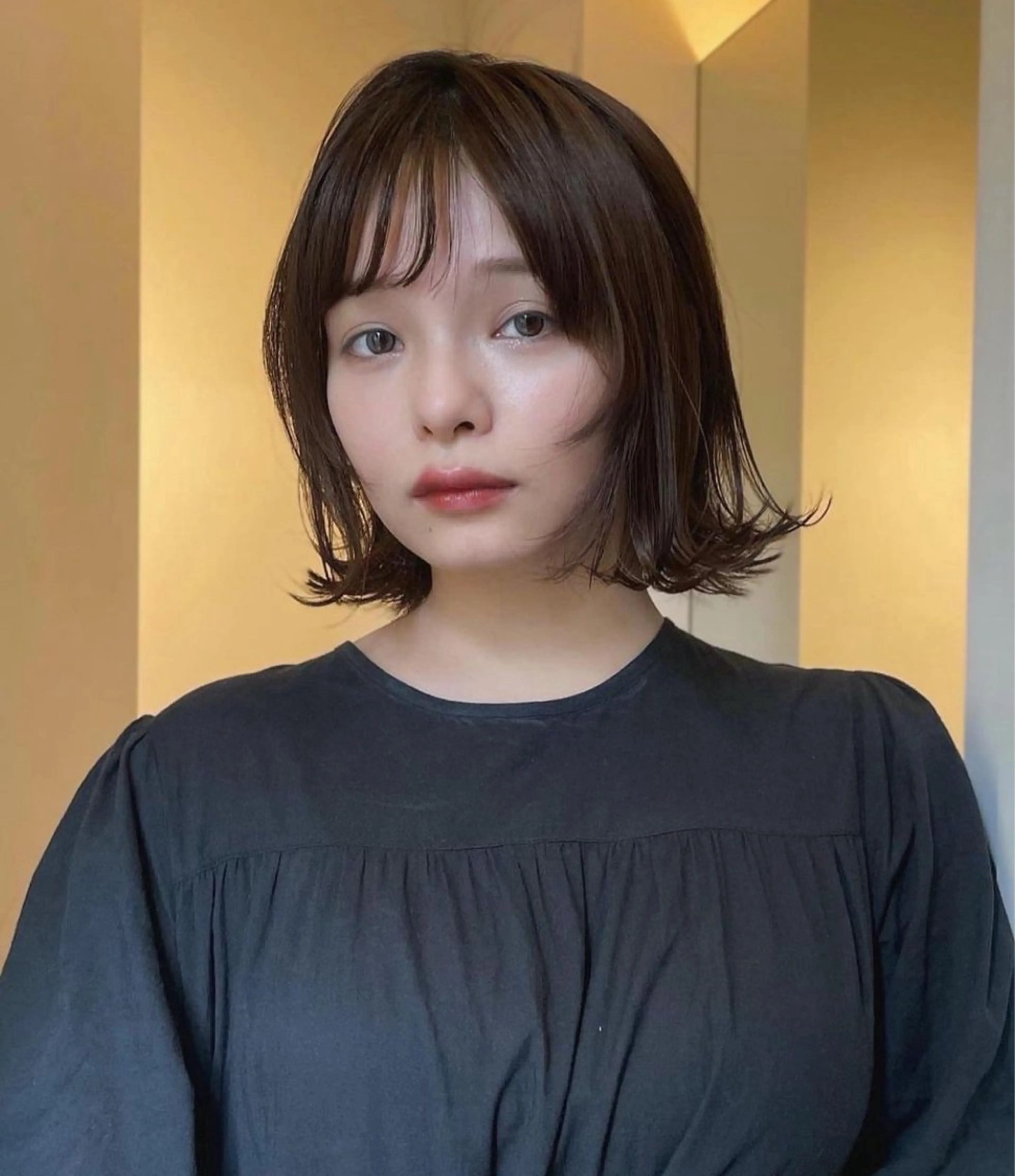 ミディアム ボブ 顔周りカット レイヤーカット tete nico所属・似合わせ/ヘアカラー nanami🌸のヘアスタイル