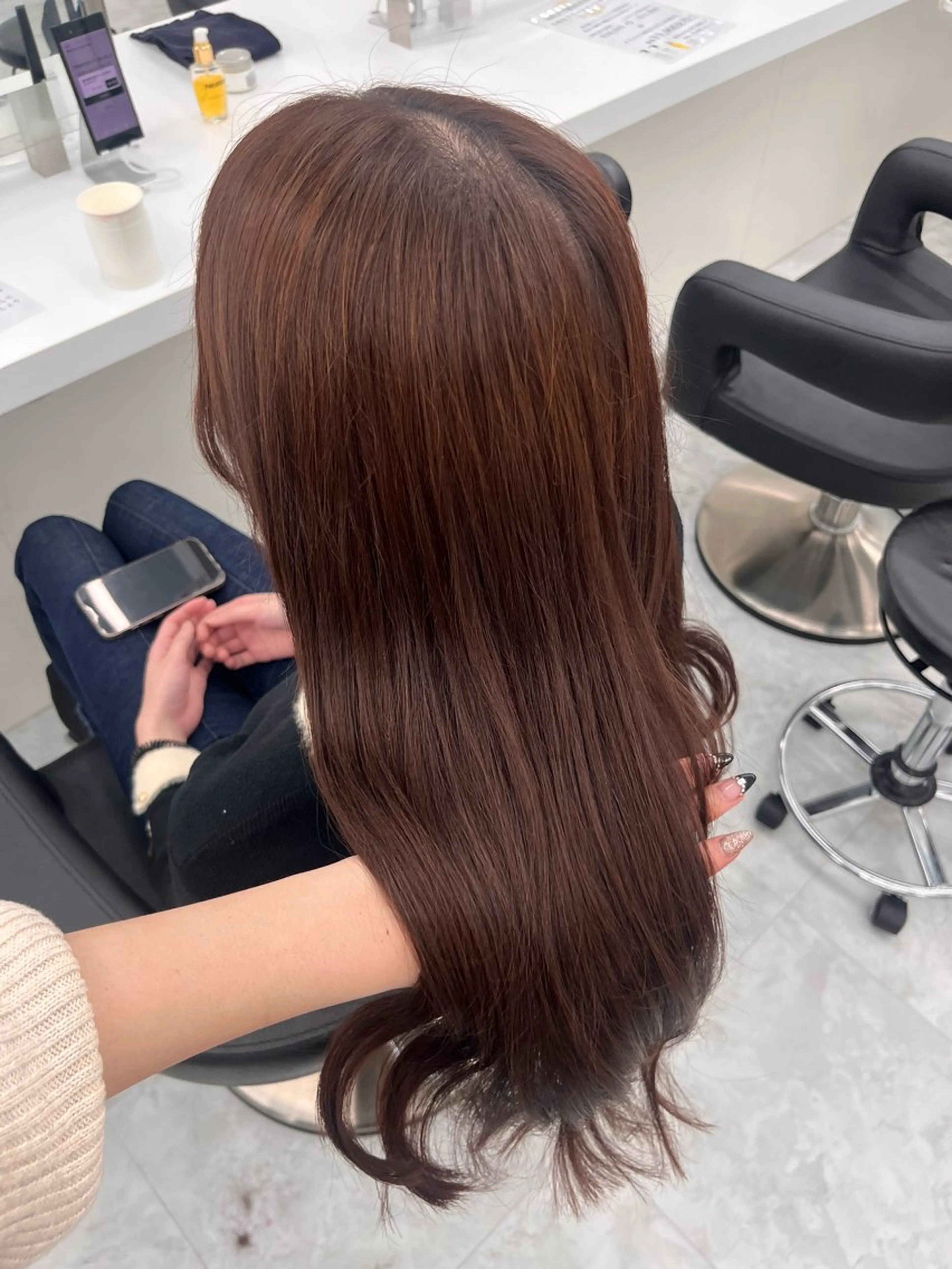ロング ヘアカラー トリートメント ヘッドスパ ヘアセット ♡ナチュラルガーリー ♡ベージュ♡RINAのヘアスタイル