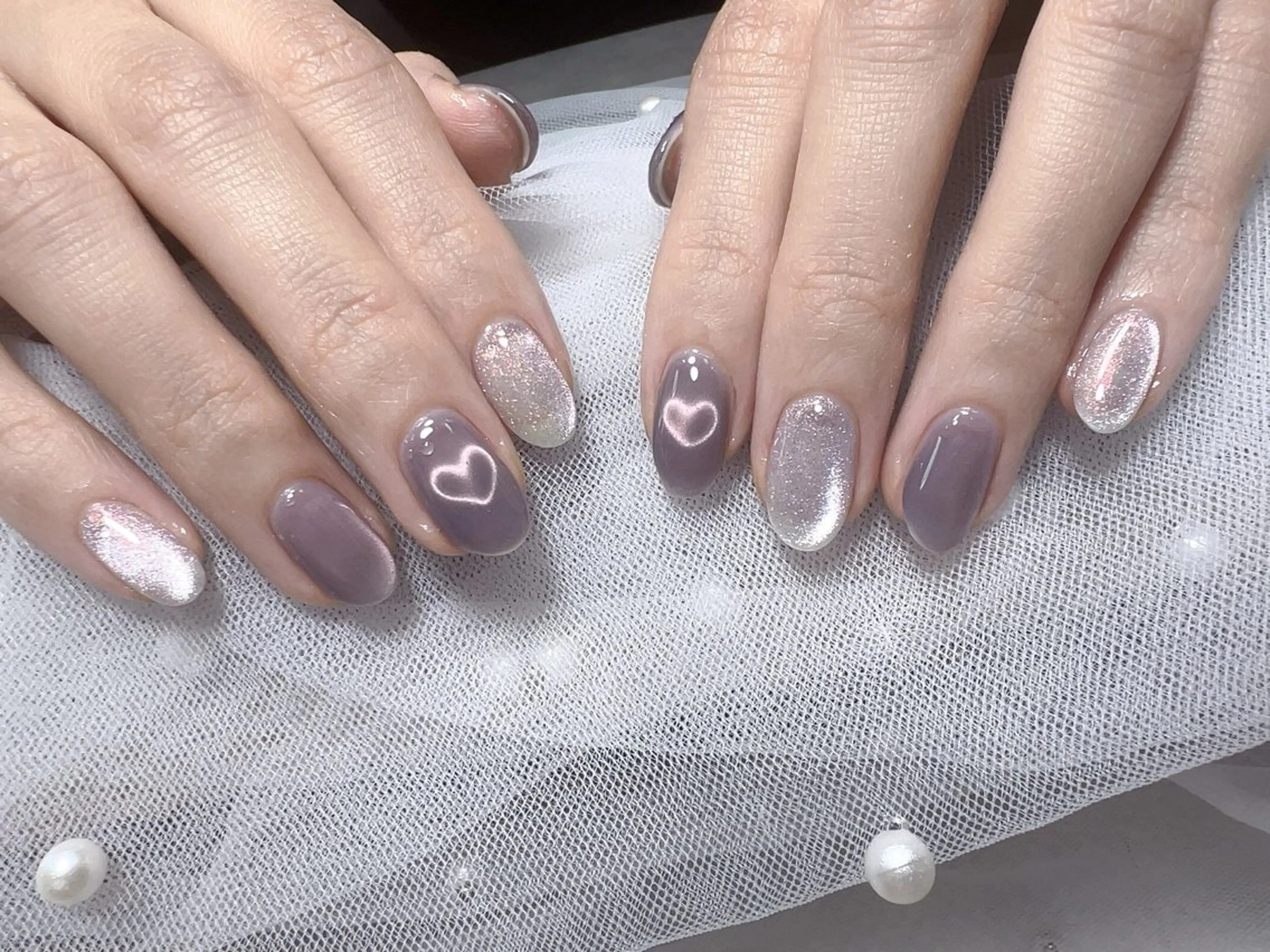 ネイル ハート マグネットネイル ハンドネイル Nail NaNaのネイルデザイン