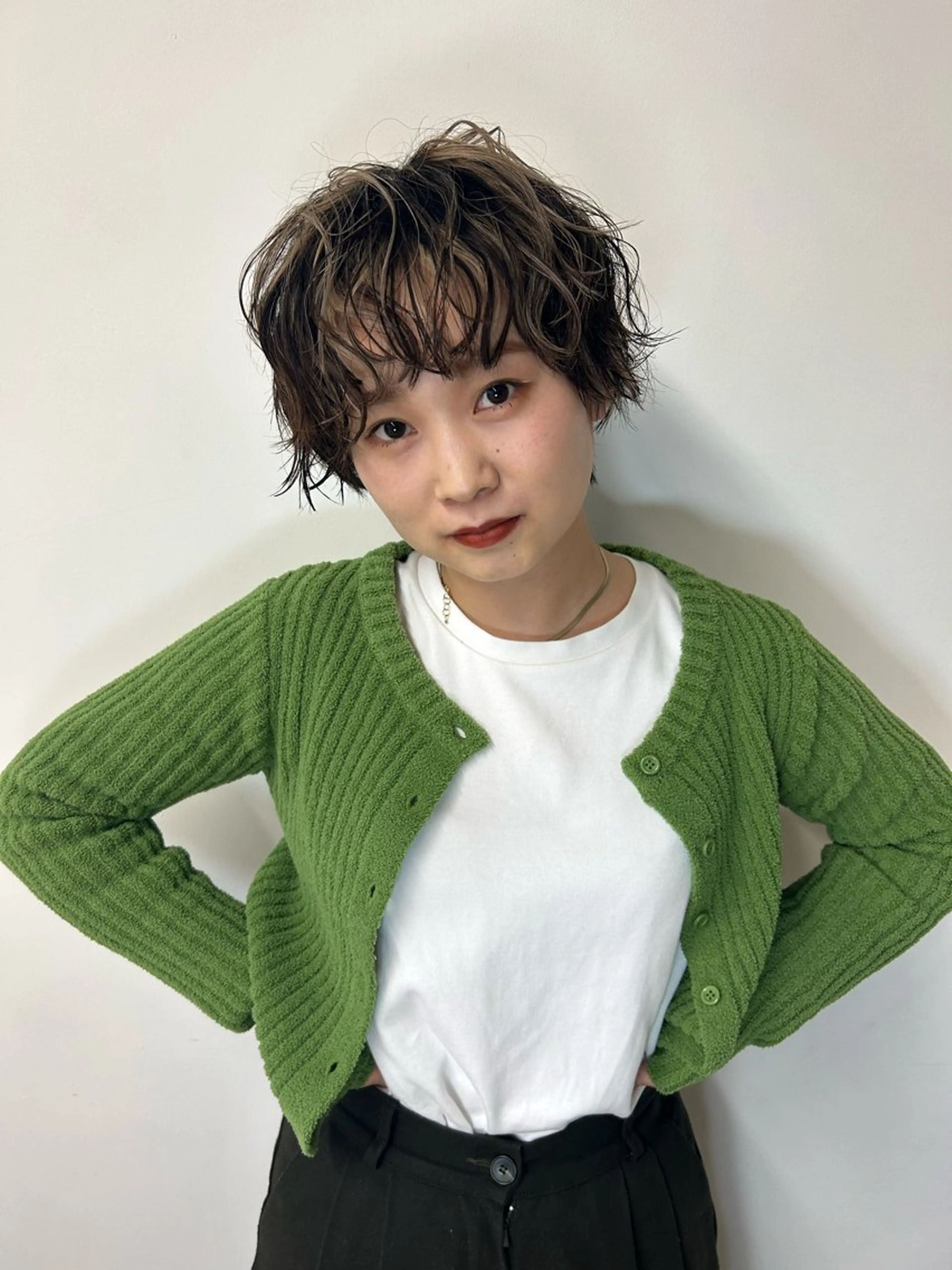 ショート パーマ 韓国風/透明感カラー 髪質改善/ayacaのヘアスタイル