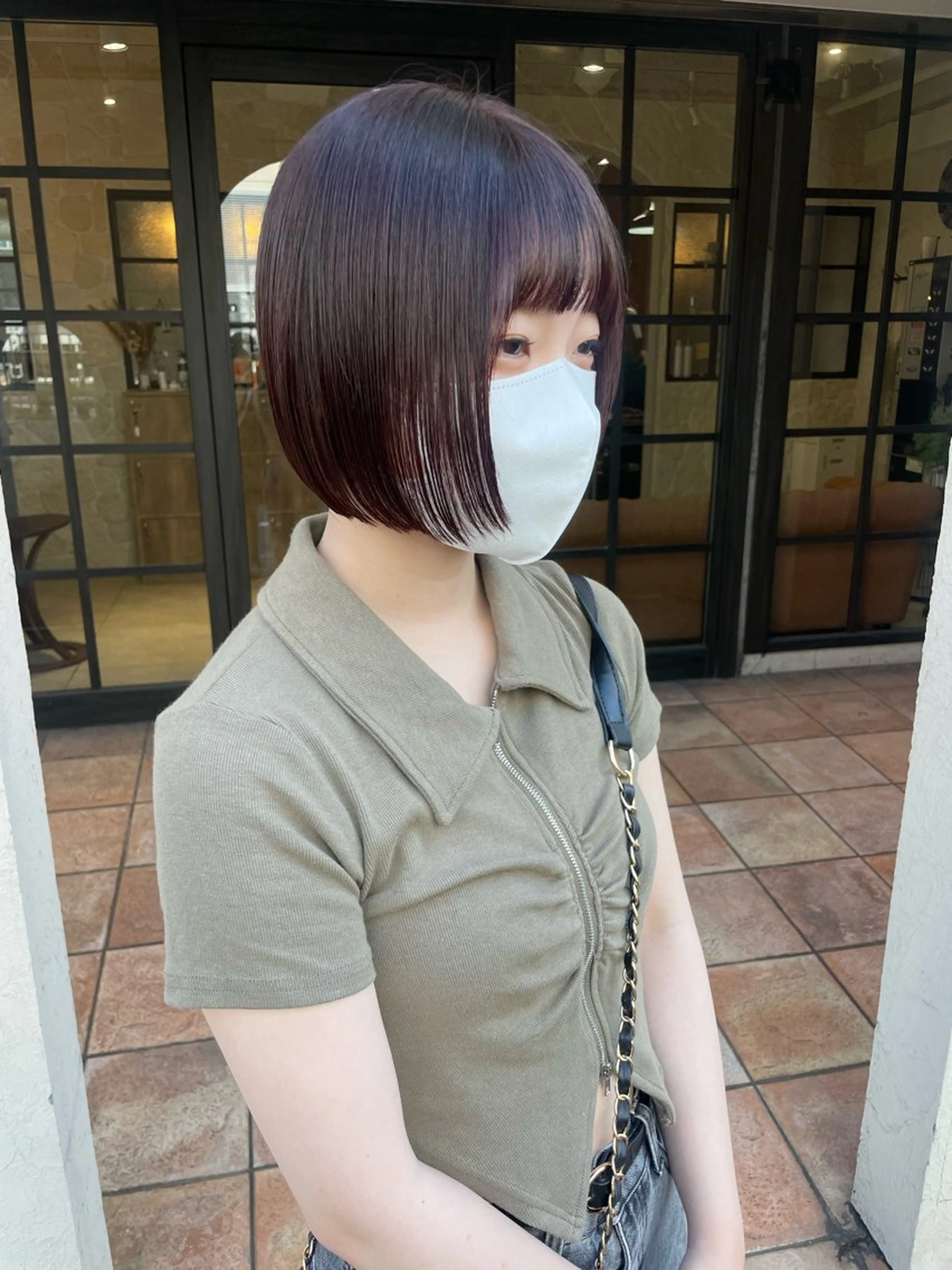 ショート 𝐌𝐨𝐞/透明感 暖色ボブ🤍のヘアスタイル