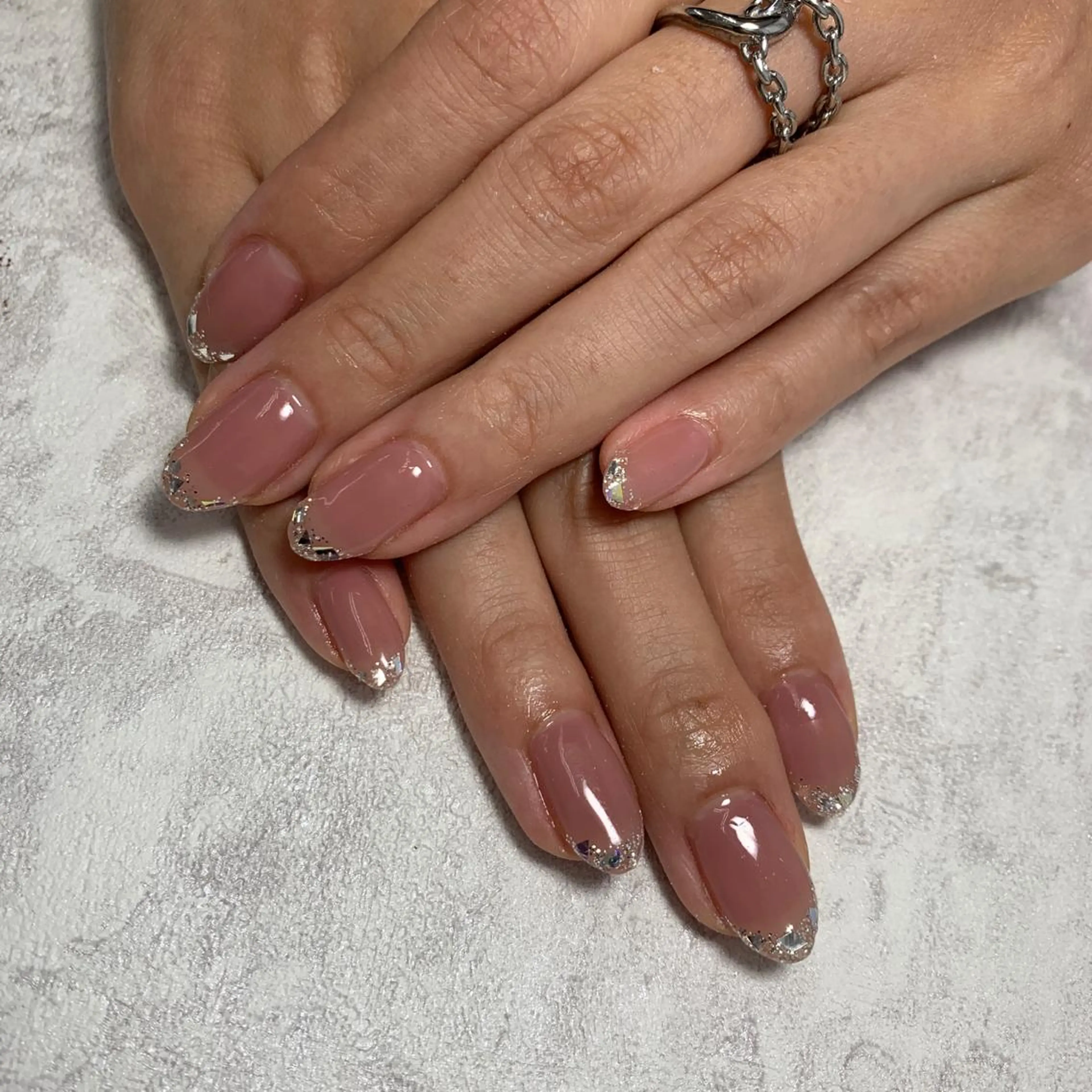 ネイル フレンチネイル ガラスフレンチ Li aile eye&nailのネイルデザイン