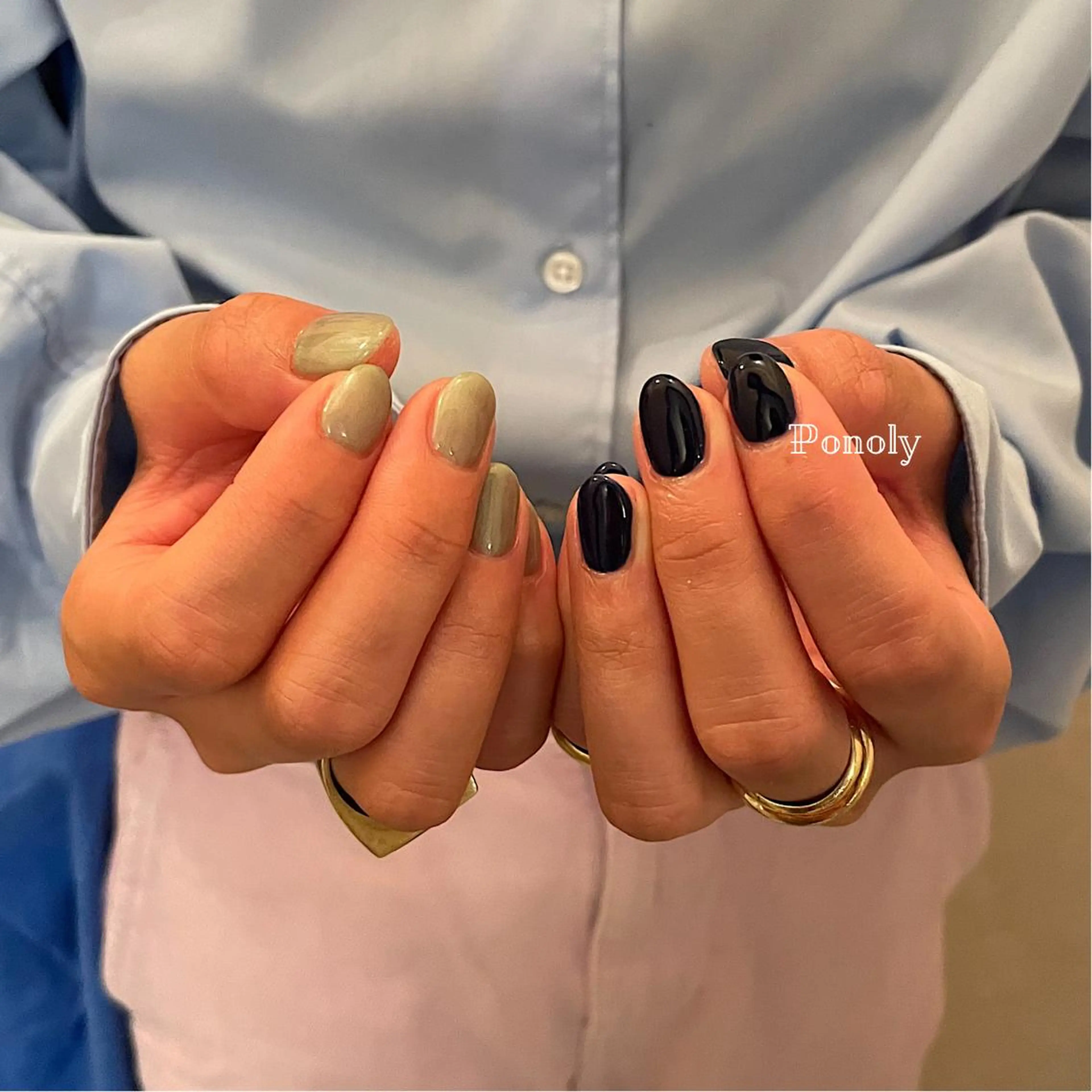 ショート ネイル ジェルネイル ネイビー ワンカラーネイル パラジェル シンプルネイル 10ten Mikiのネイルデザイン