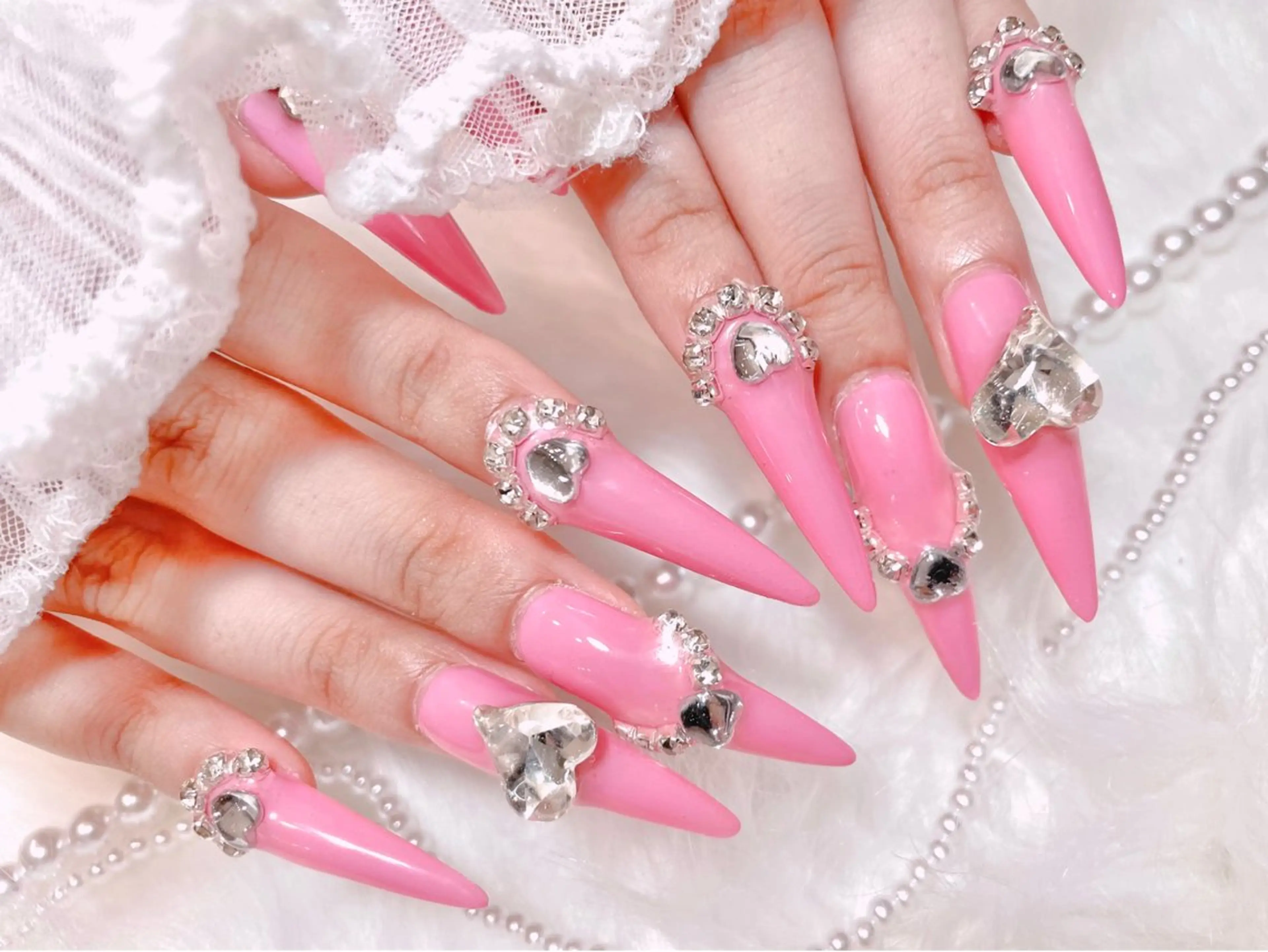 ネイル ロングネイル ハンドネイル ゆりか ジョアアンジェ福島のネイルデザイン