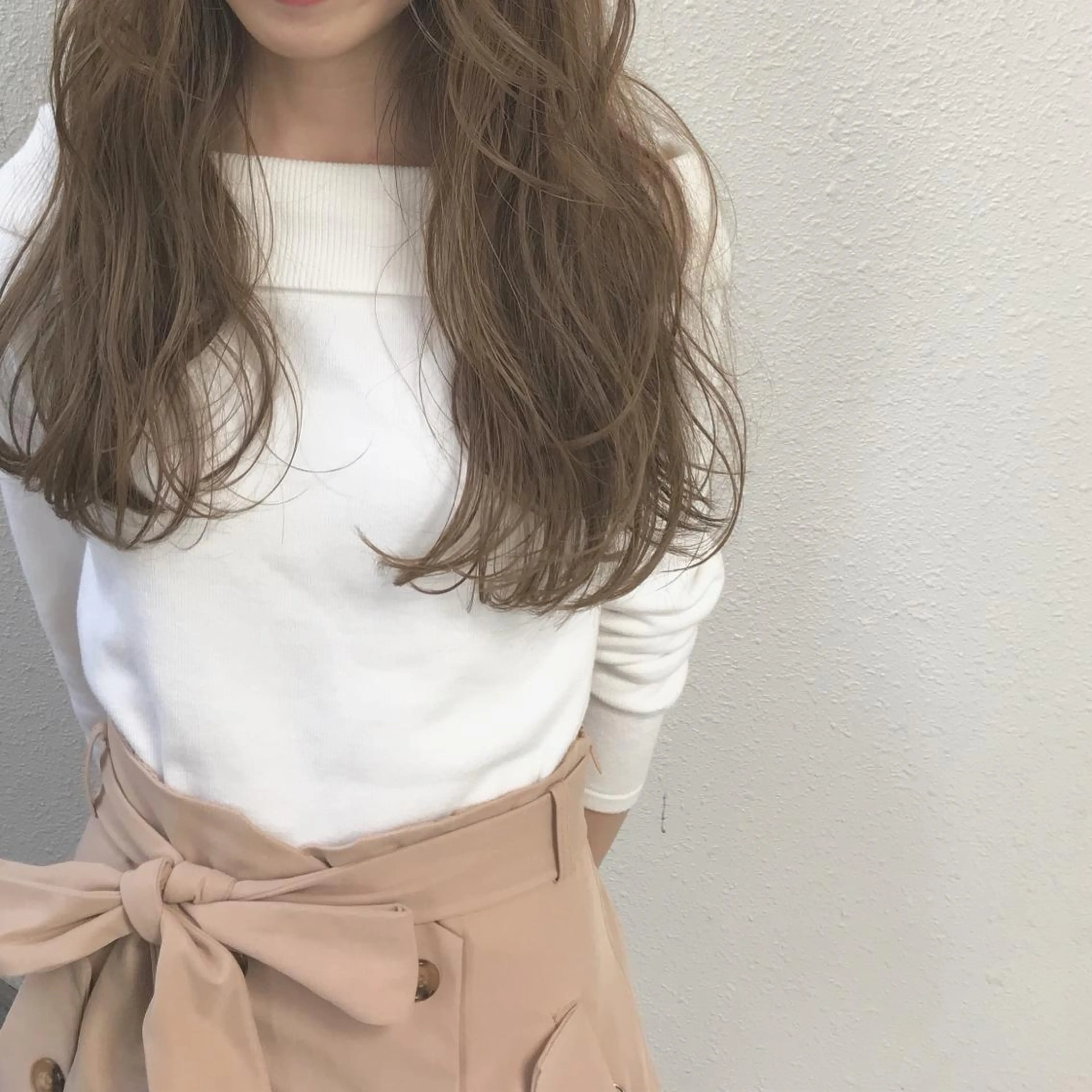 ロング カラー ブリーチ グレージュ ブリーチなしカラー インナーカラー/天神 ブリーチ/吉田のヘアスタイル