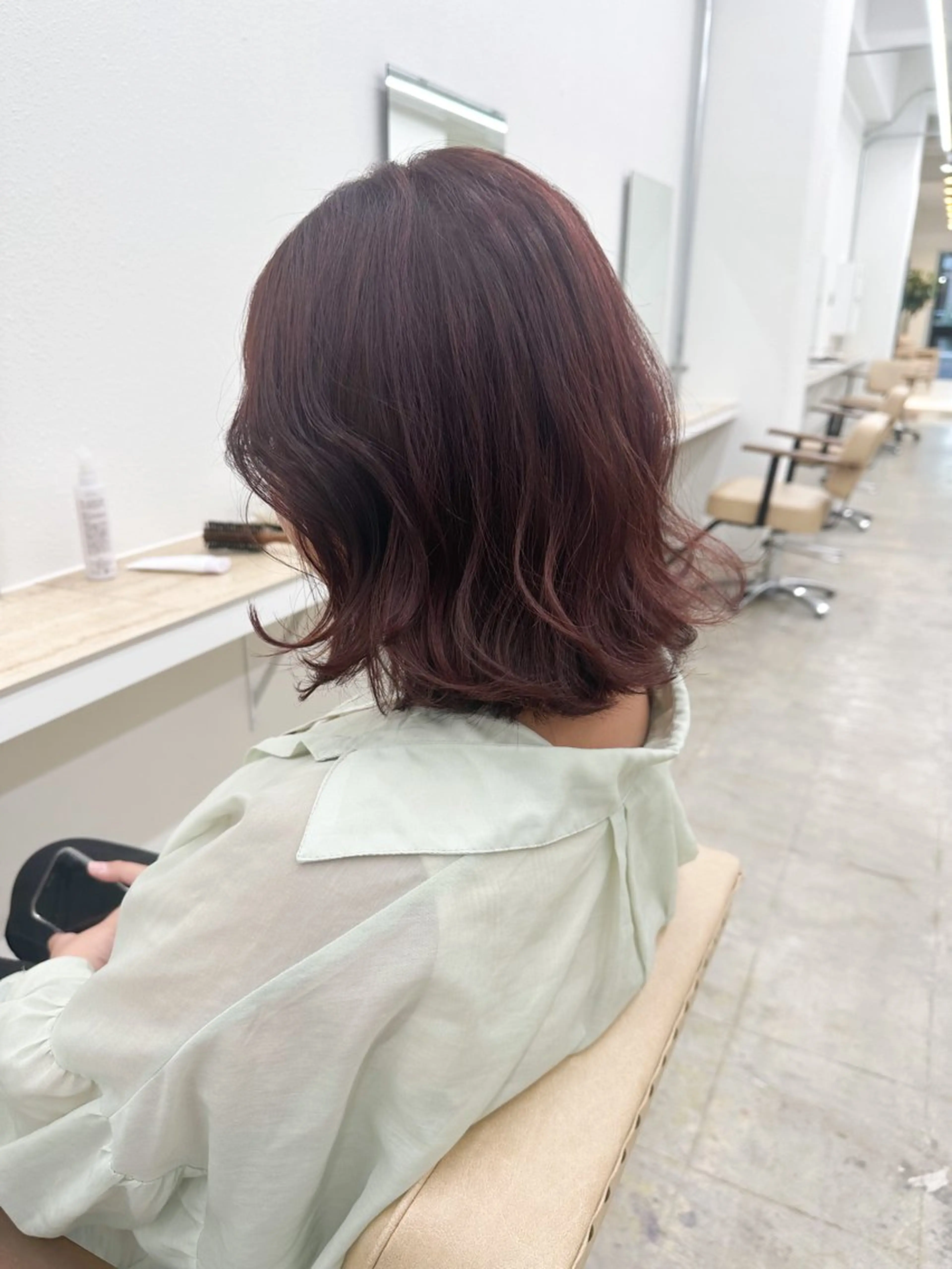 ミディアム カラー ブラウンカラー ピンクカラー ピンクブラウン 🌼透明感艶カラー オリーブ🌼河村咲のヘアスタイル