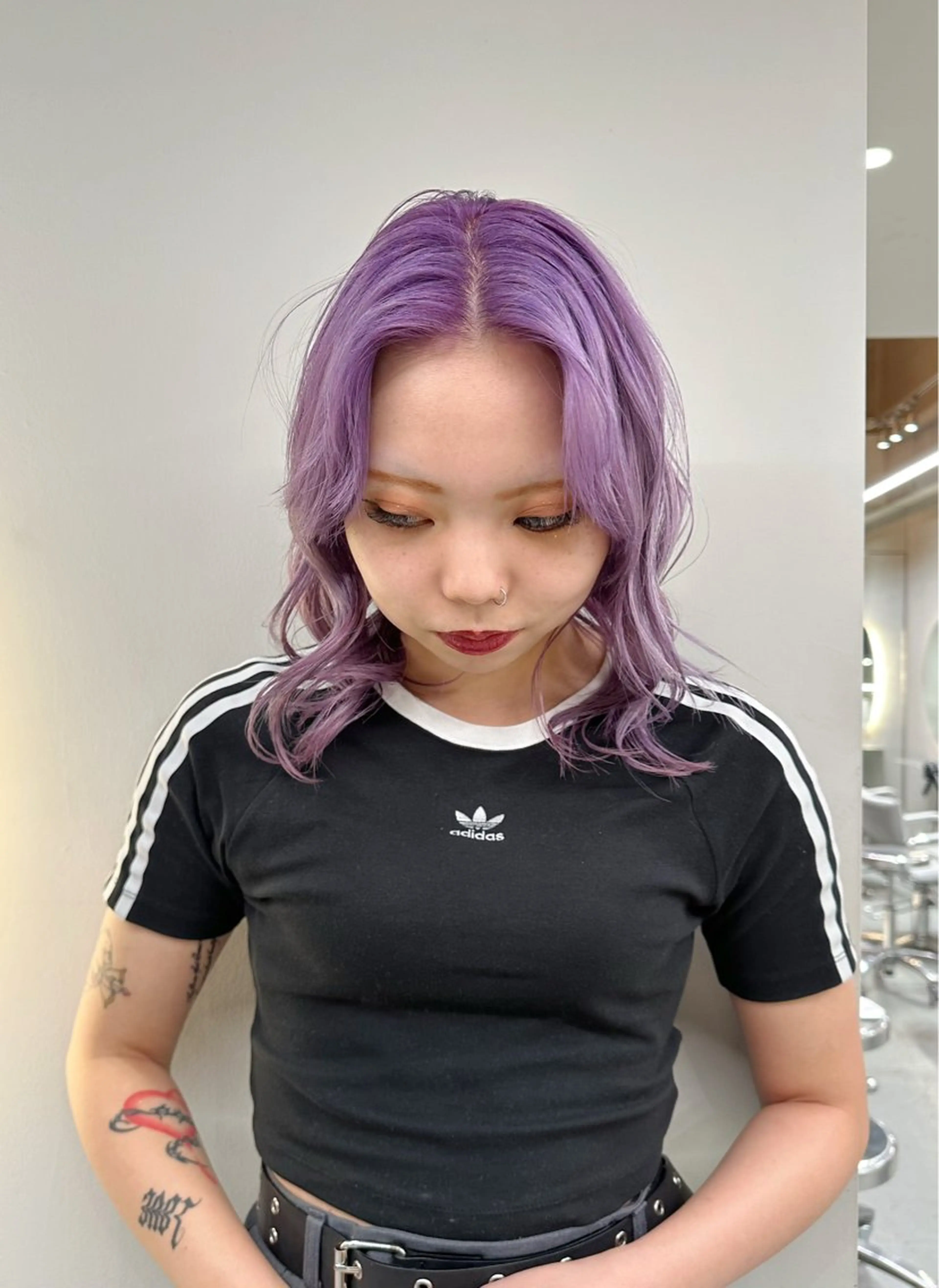 ミディアム ピンクラベンダー パープルカラー SOL.所属・ハイトーンカラー/デ ザインカラー中川竜斗のヘアスタイル