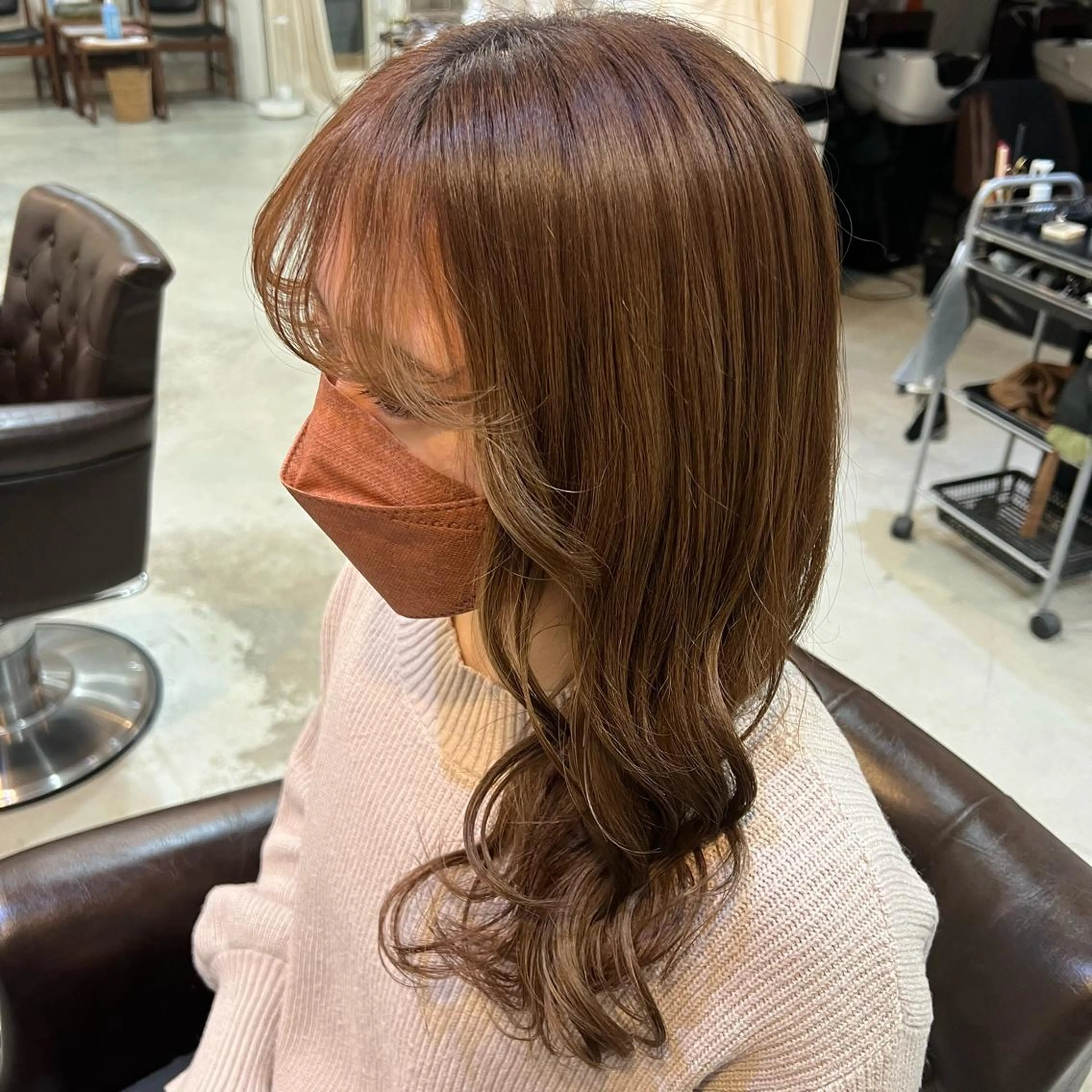 ロング 顔まわりレイヤー 顔周りカット レイヤーカット カット 切りっぱなしボブ 👩🏼ミニボブのヘアスタイル