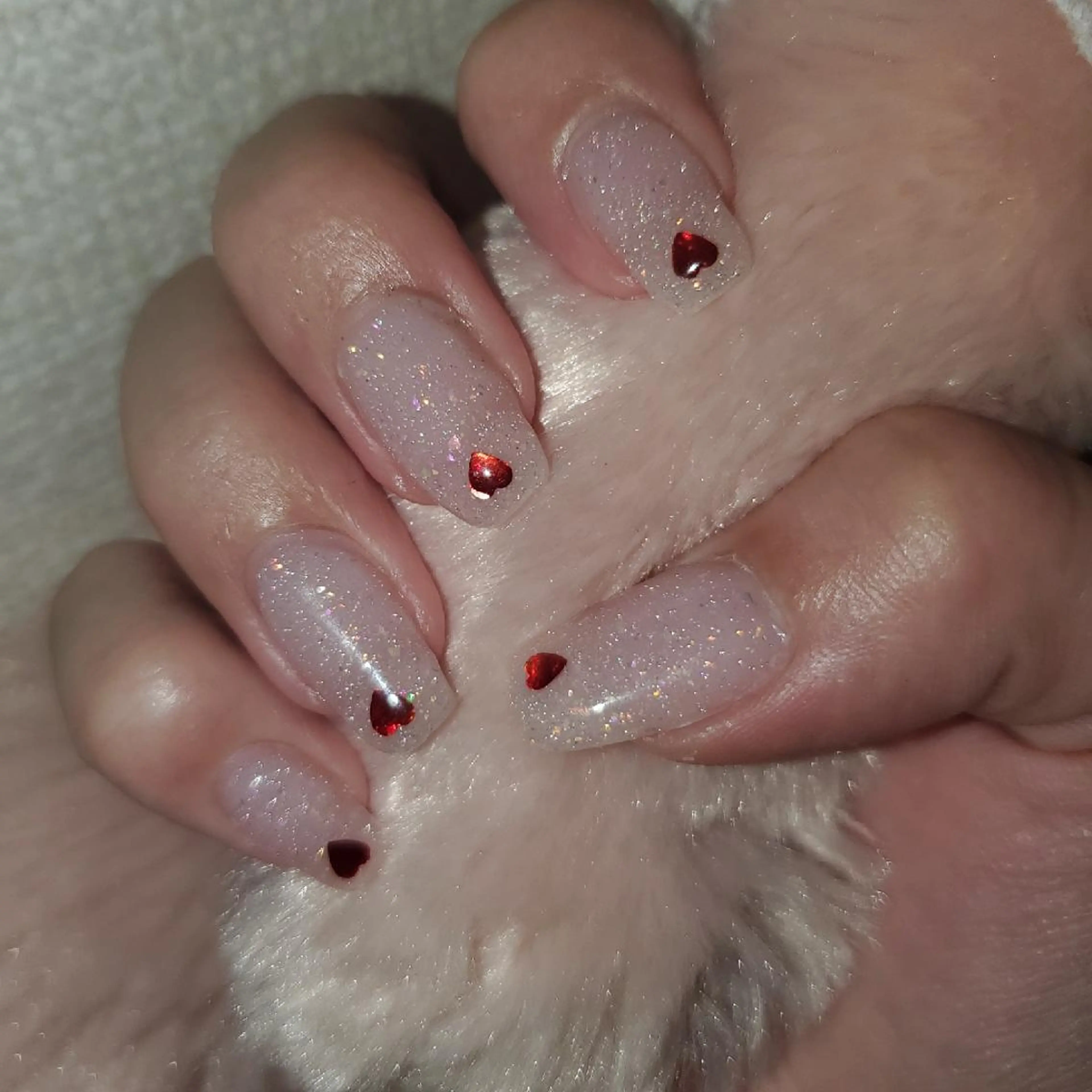ネイル ハート ラメ(グリッター) bianca 堀なぎさのネイルデザイン