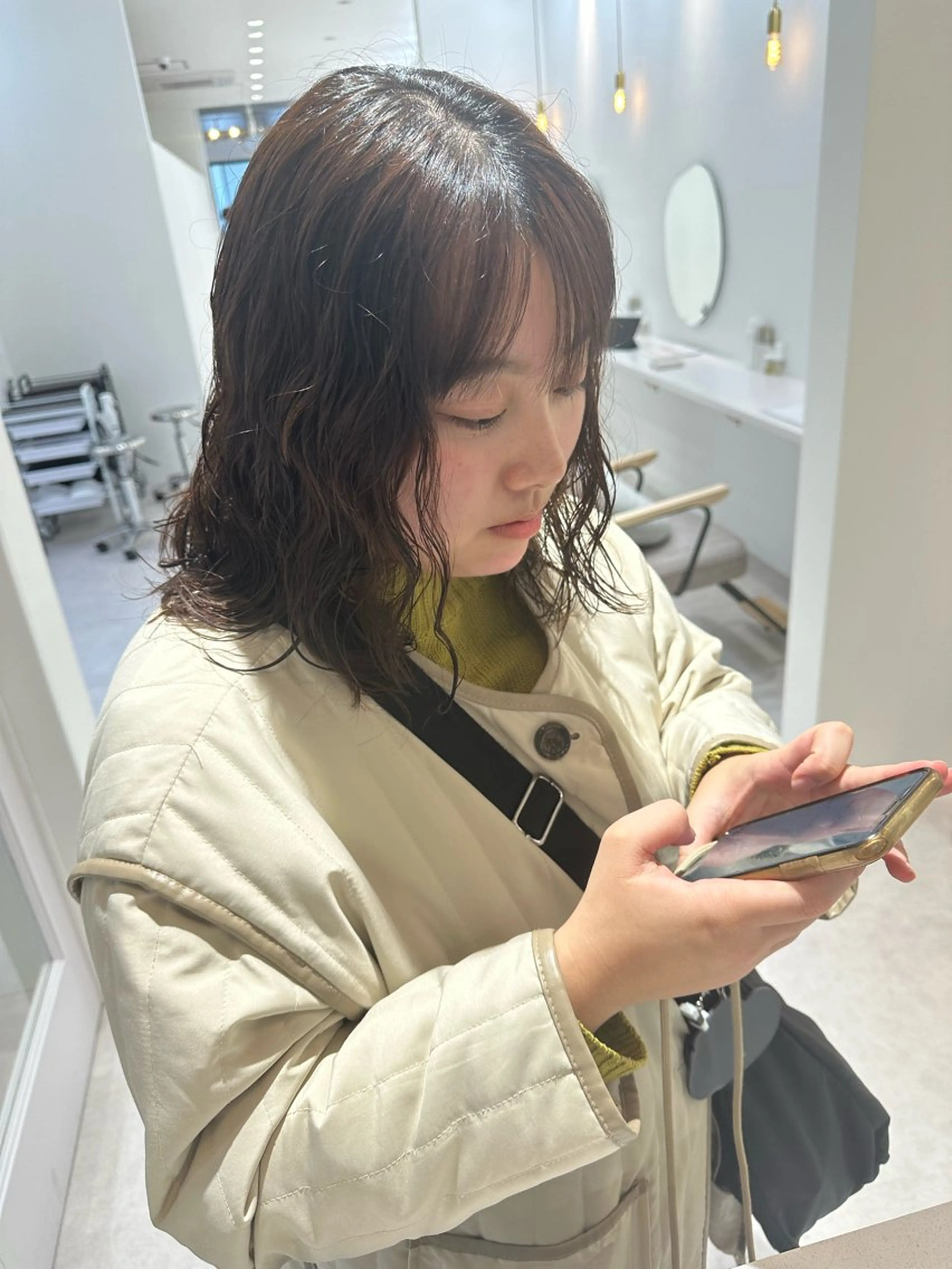 ミディアム カラー パーマ お洒落パーマ/ 艶カラー/michiのヘアスタイル